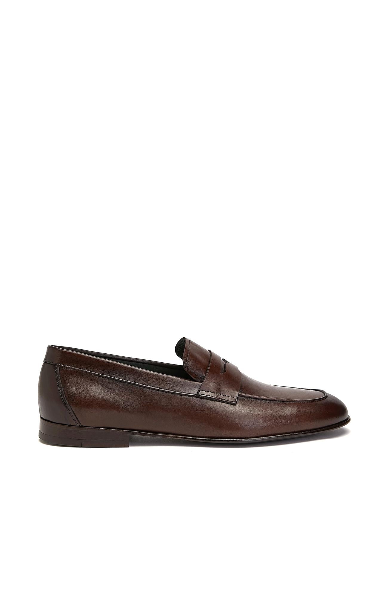 Gh For Nw Erkek Kahverengi Klasik Deri Loafer