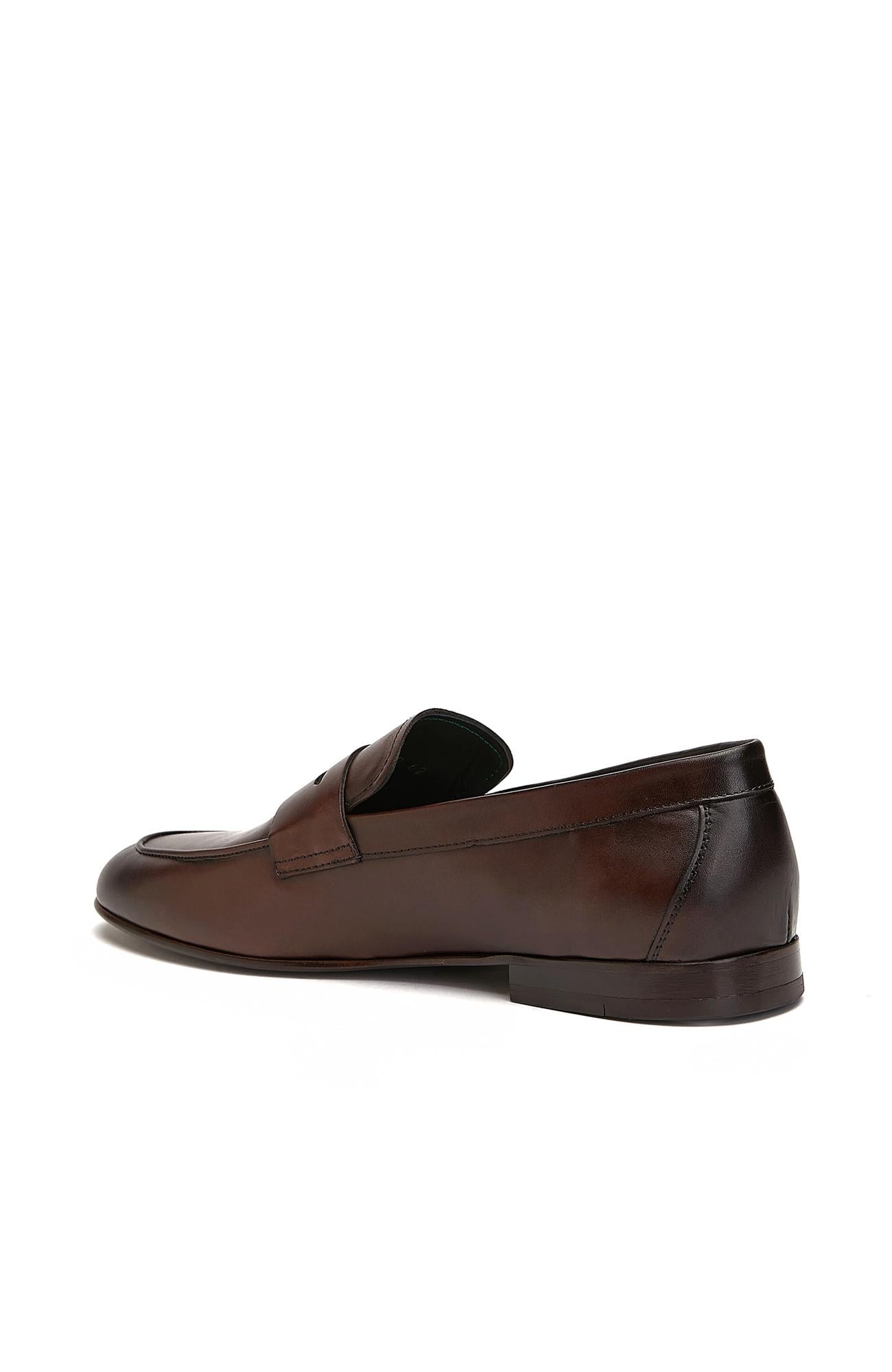 Gh For Nw Erkek Kahverengi Klasik Deri Loafer