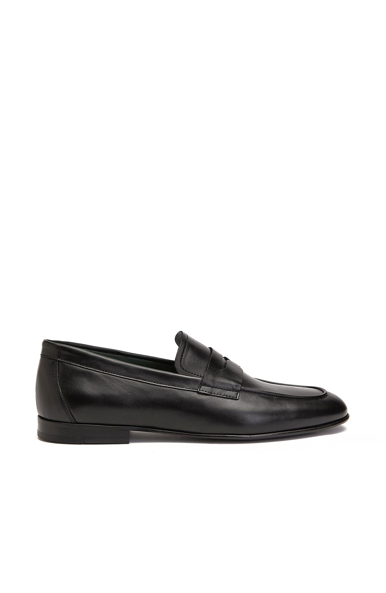 Gh For Nw Erkek Siyah Deri Klasik Loafer