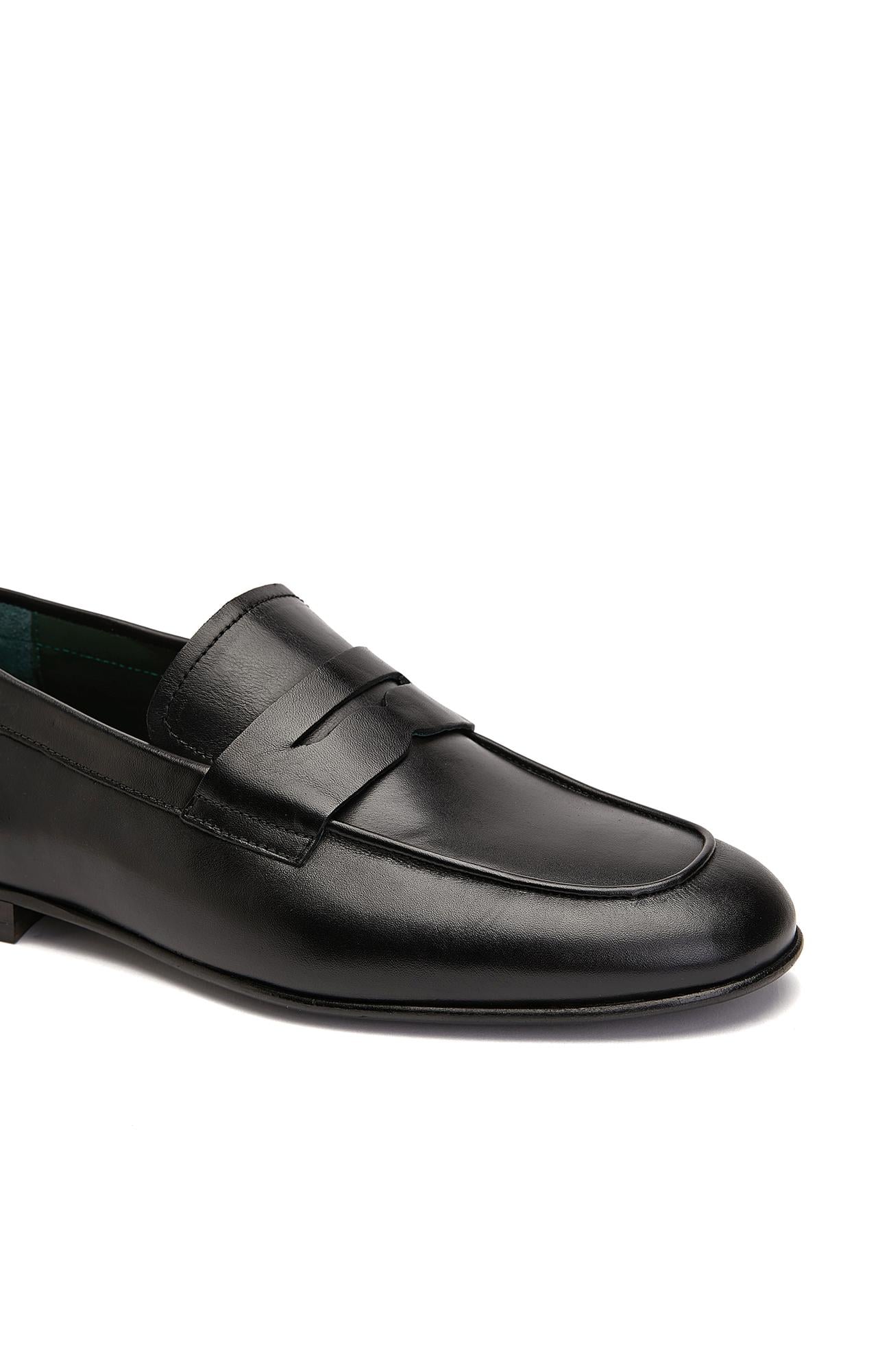 Gh For Nw Erkek Siyah Deri Klasik Loafer
