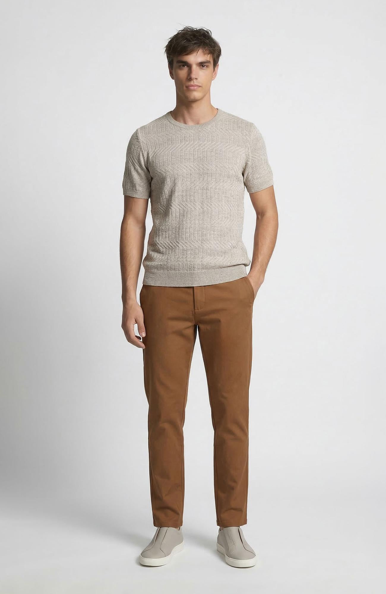 Network Erkek Camel Diyagonal Comfort Pantolon