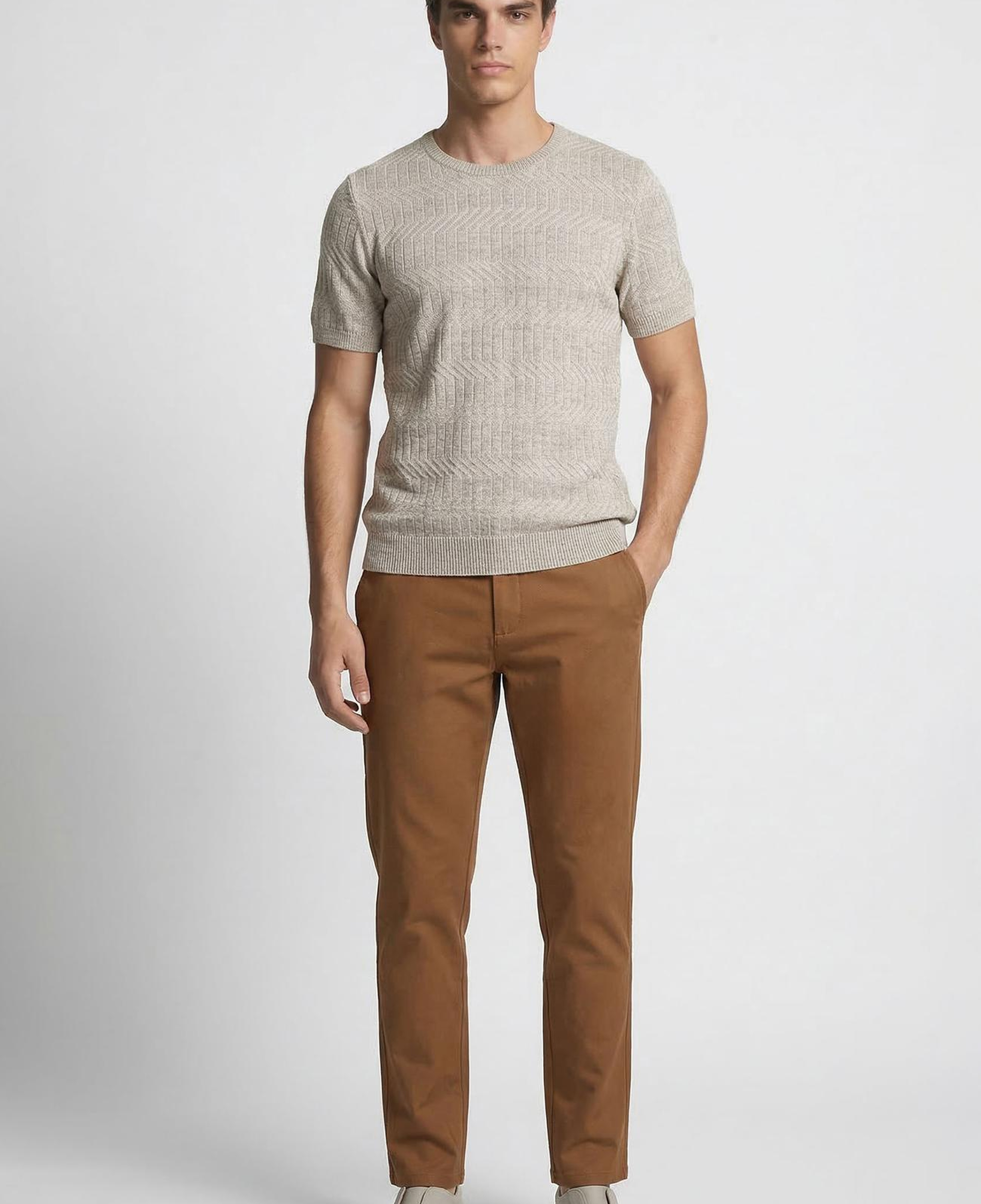 Network Erkek Camel Diyagonal Comfort Pantolon