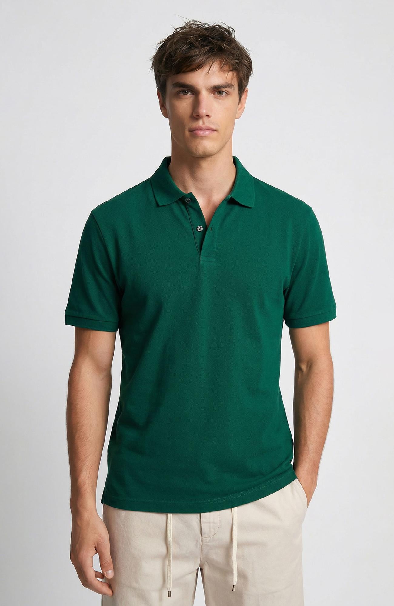 Network Erkek Yeşil Polo Yaka Pike T-shirt