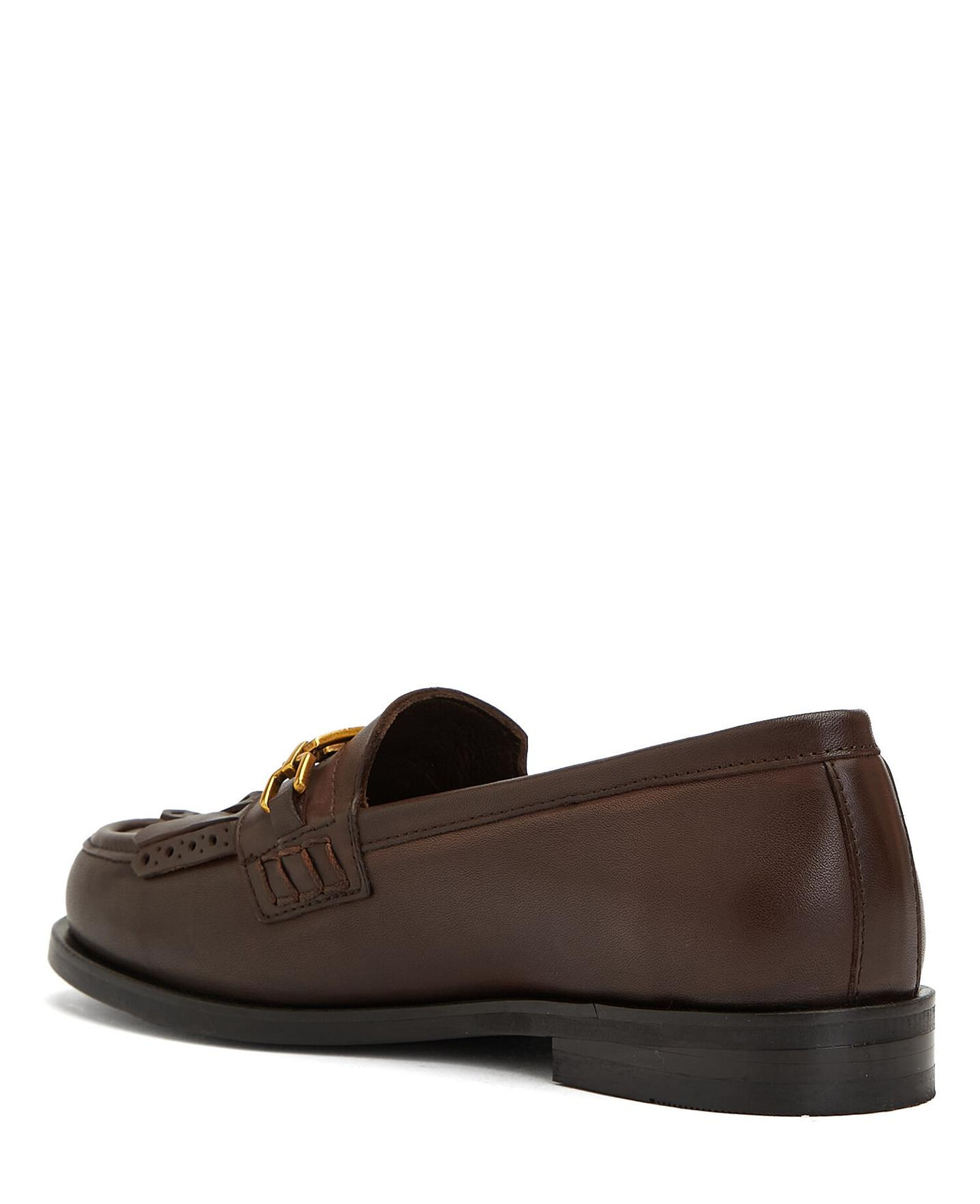 Beymen Club Kadın Kahverengi Zincir Logo Detaylı Deri Loafer