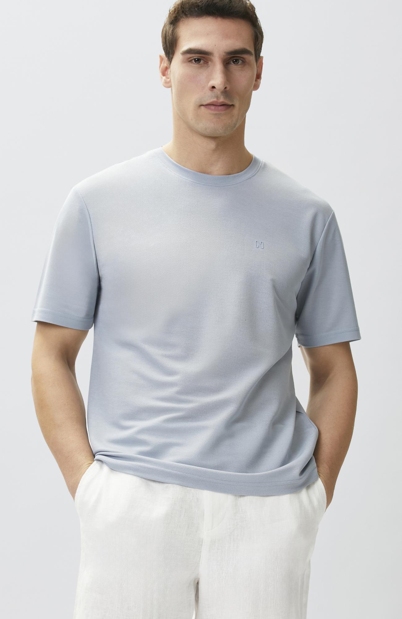 Network Erkek Comfort Fit Açık Mavi Bisiklet Yaka T-shirt