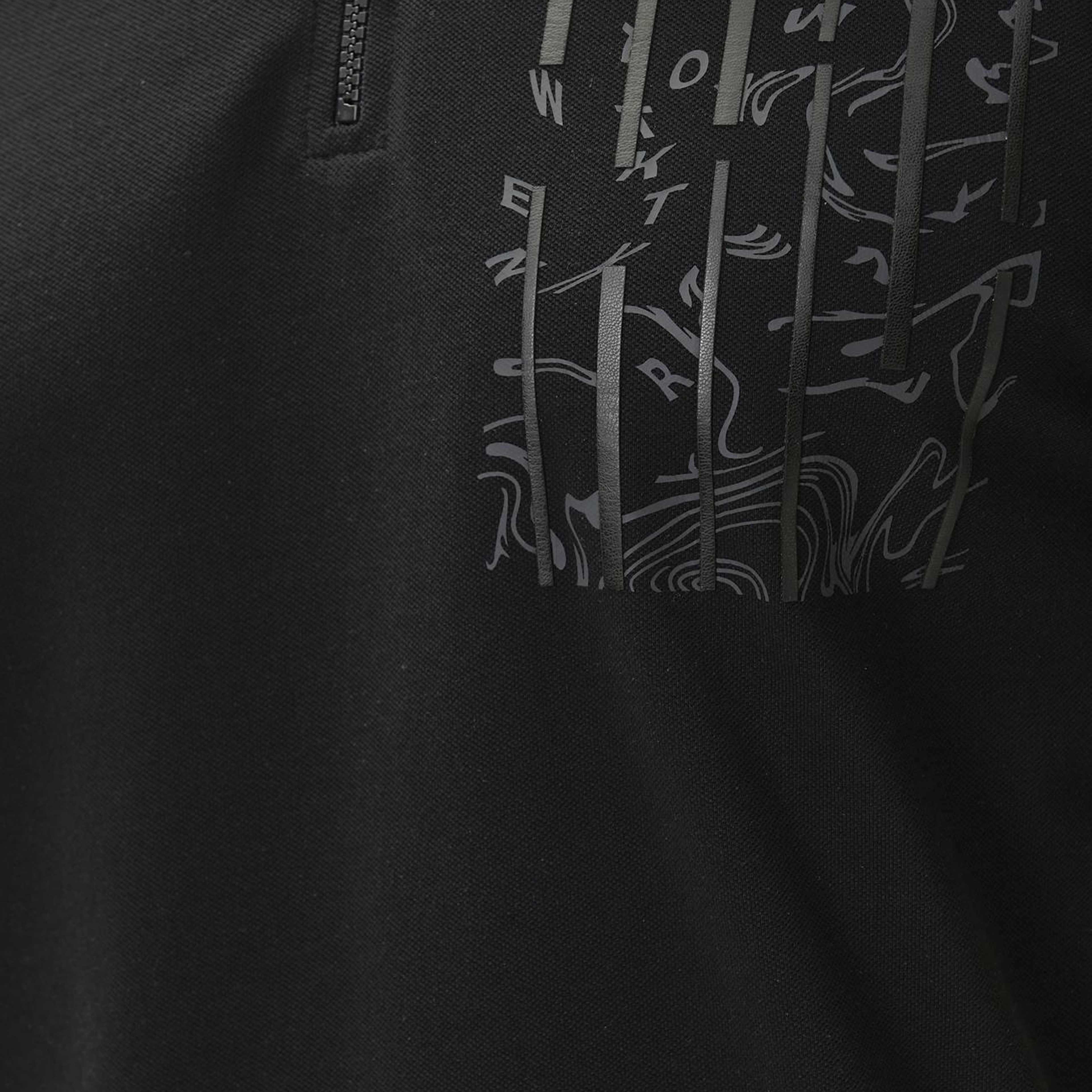 Network Erkek Siyah Süs Cep Baskı Detaylı Pike T-shirt
