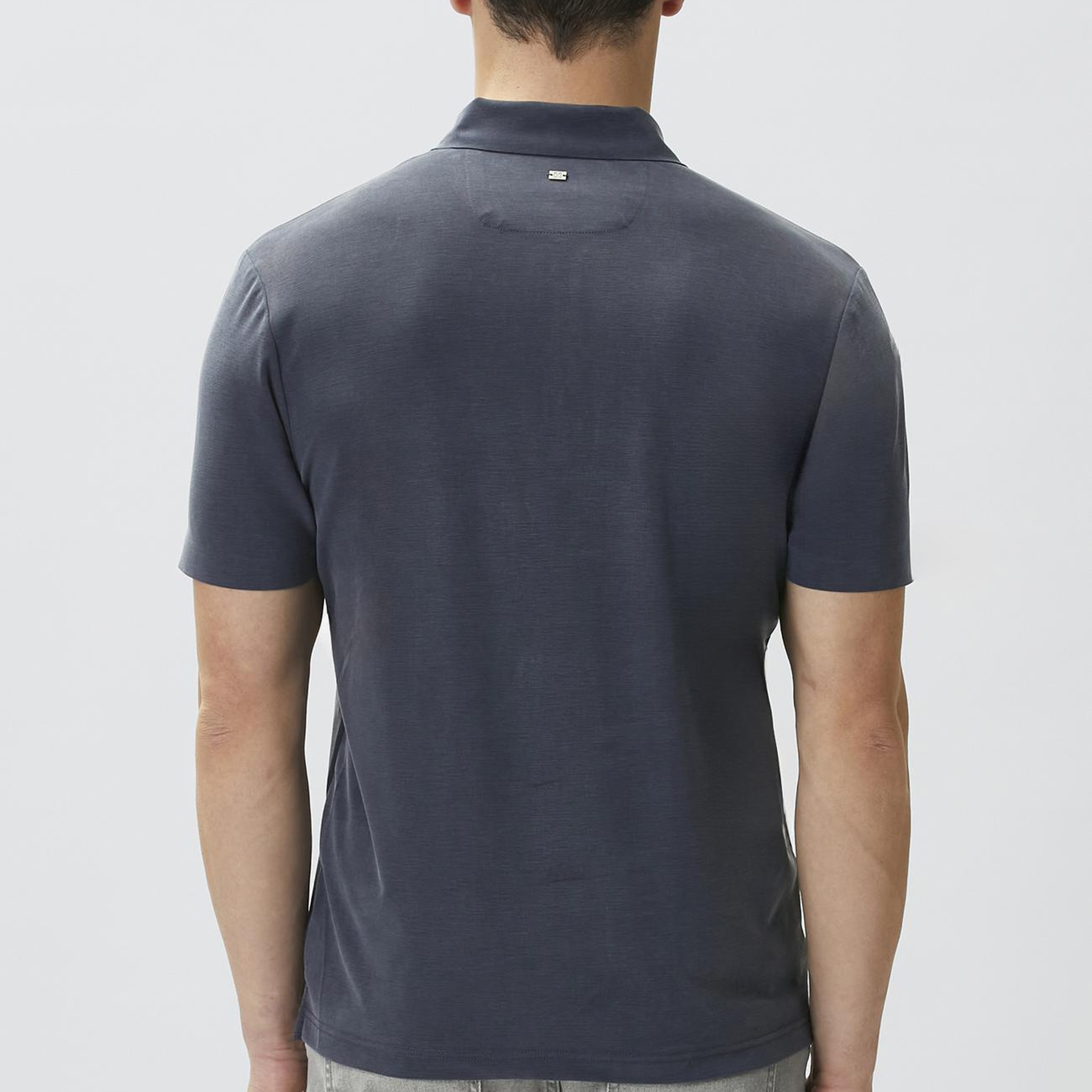 Network Erkek Lacivert Fermuarlı Cupro Modal T-shirt