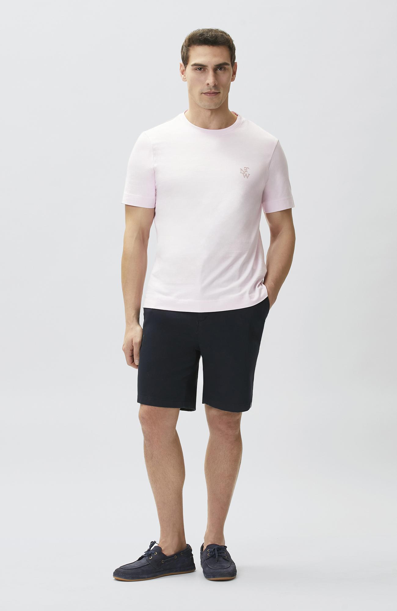 Network Erkek Comfort Fit Pembe Göğüs Baskı Detaylı T-shirt