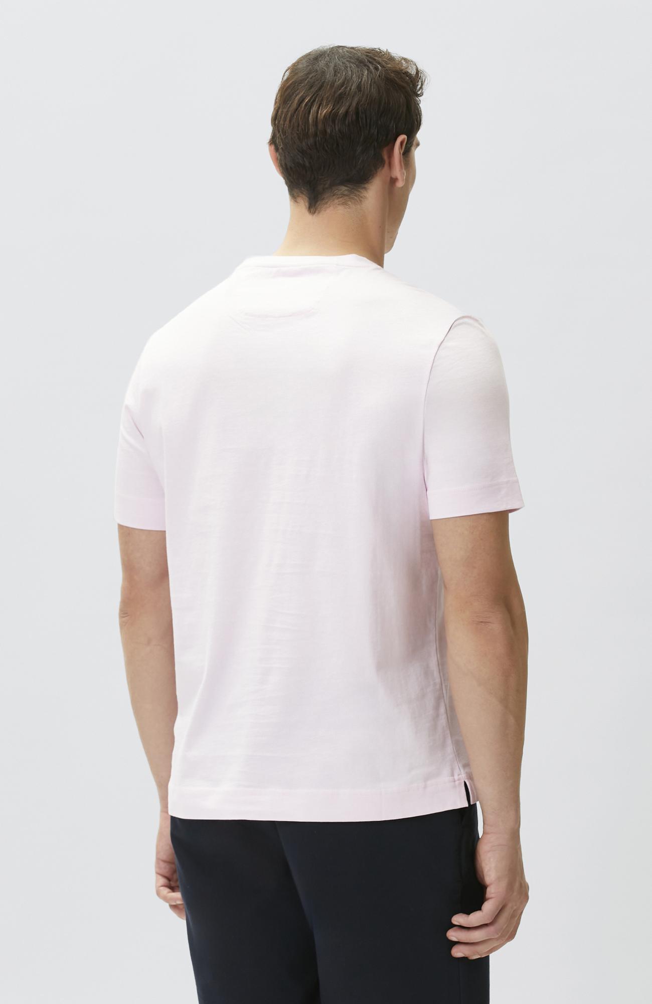 Network Erkek Comfort Fit Pembe Göğüs Baskı Detaylı T-shirt