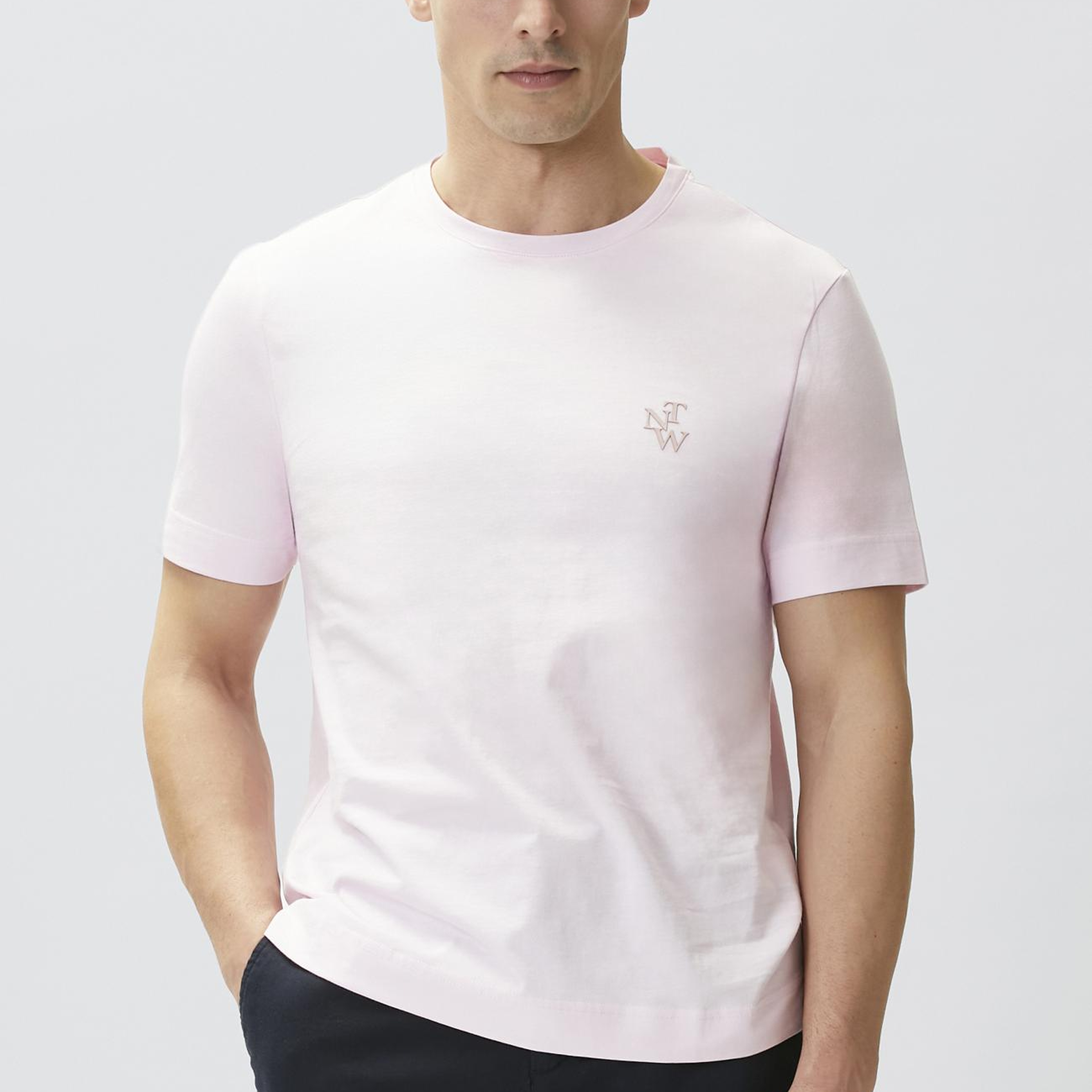 Network Erkek Comfort Fit Pembe Göğüs Baskı Detaylı T-shirt