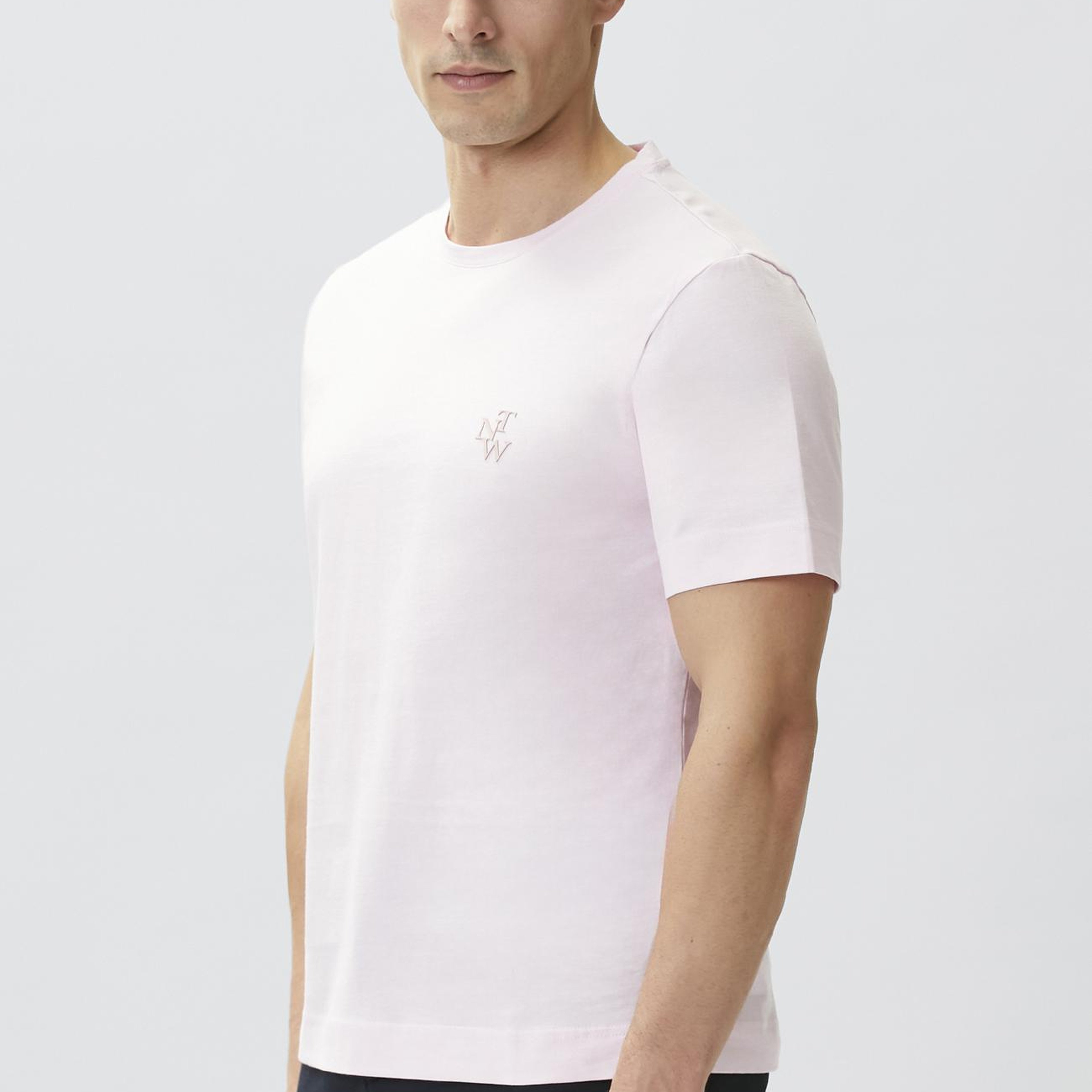 Network Erkek Comfort Fit Pembe Göğüs Baskı Detaylı T-shirt
