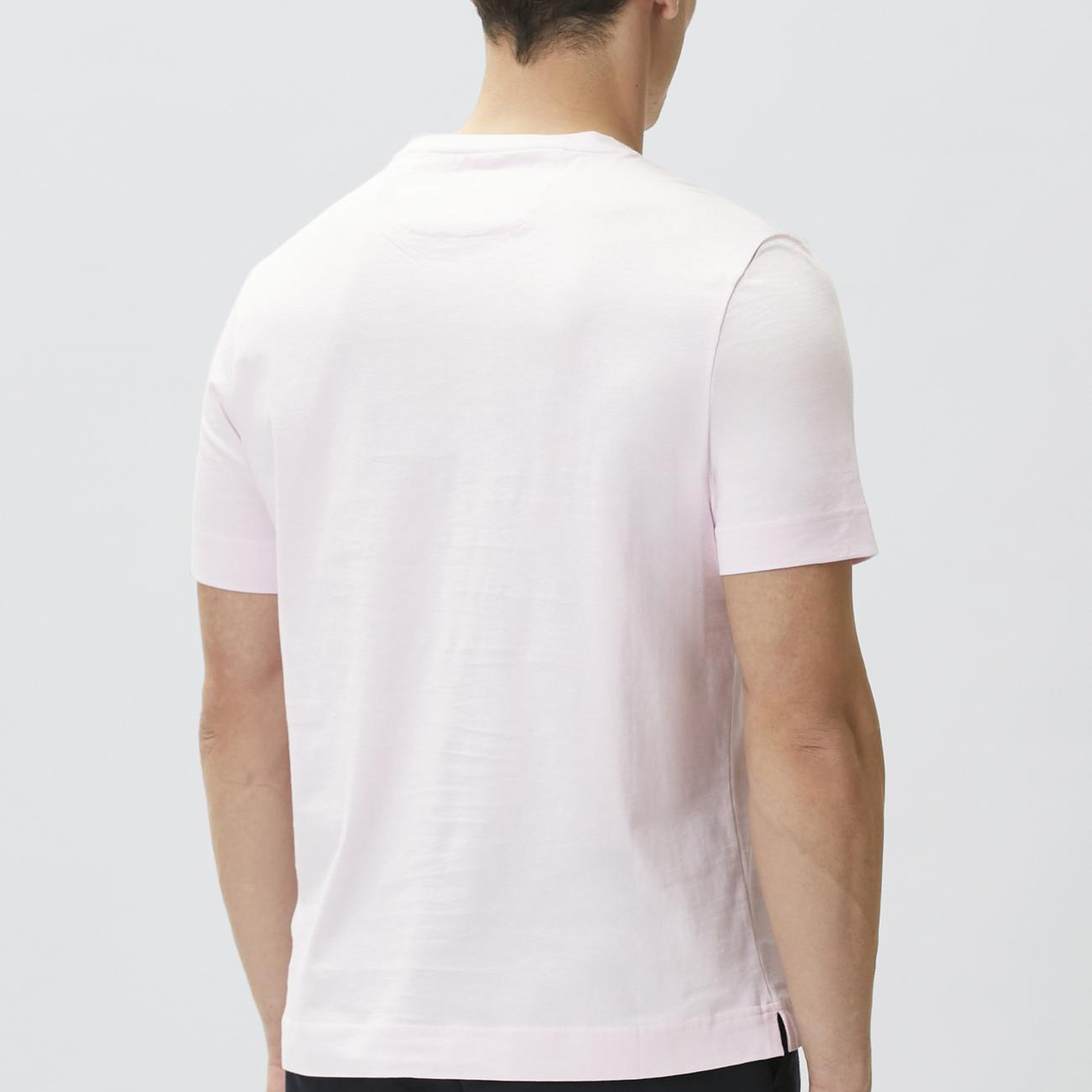 Network Erkek Comfort Fit Pembe Göğüs Baskı Detaylı T-shirt