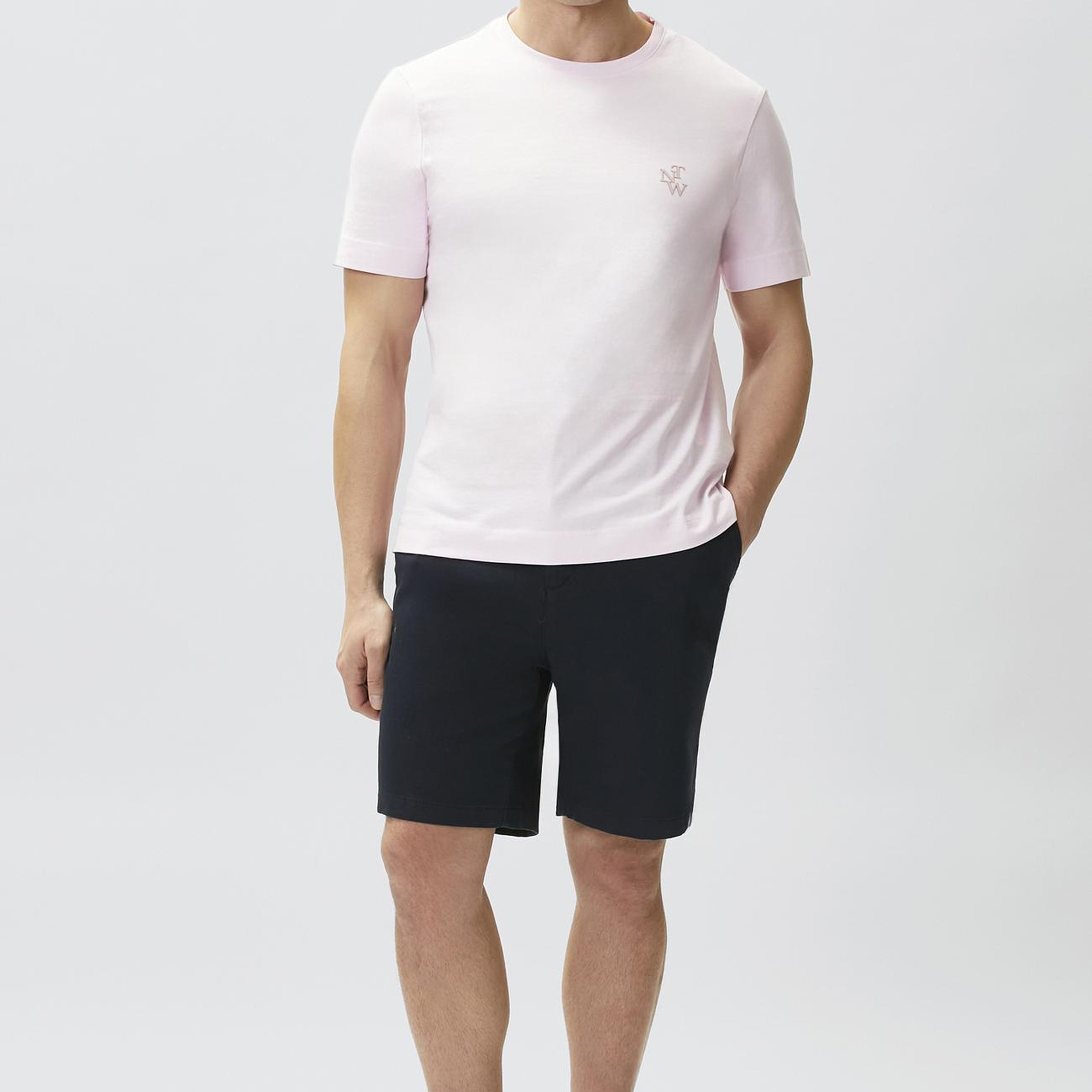 Network Erkek Comfort Fit Pembe Göğüs Baskı Detaylı T-shirt