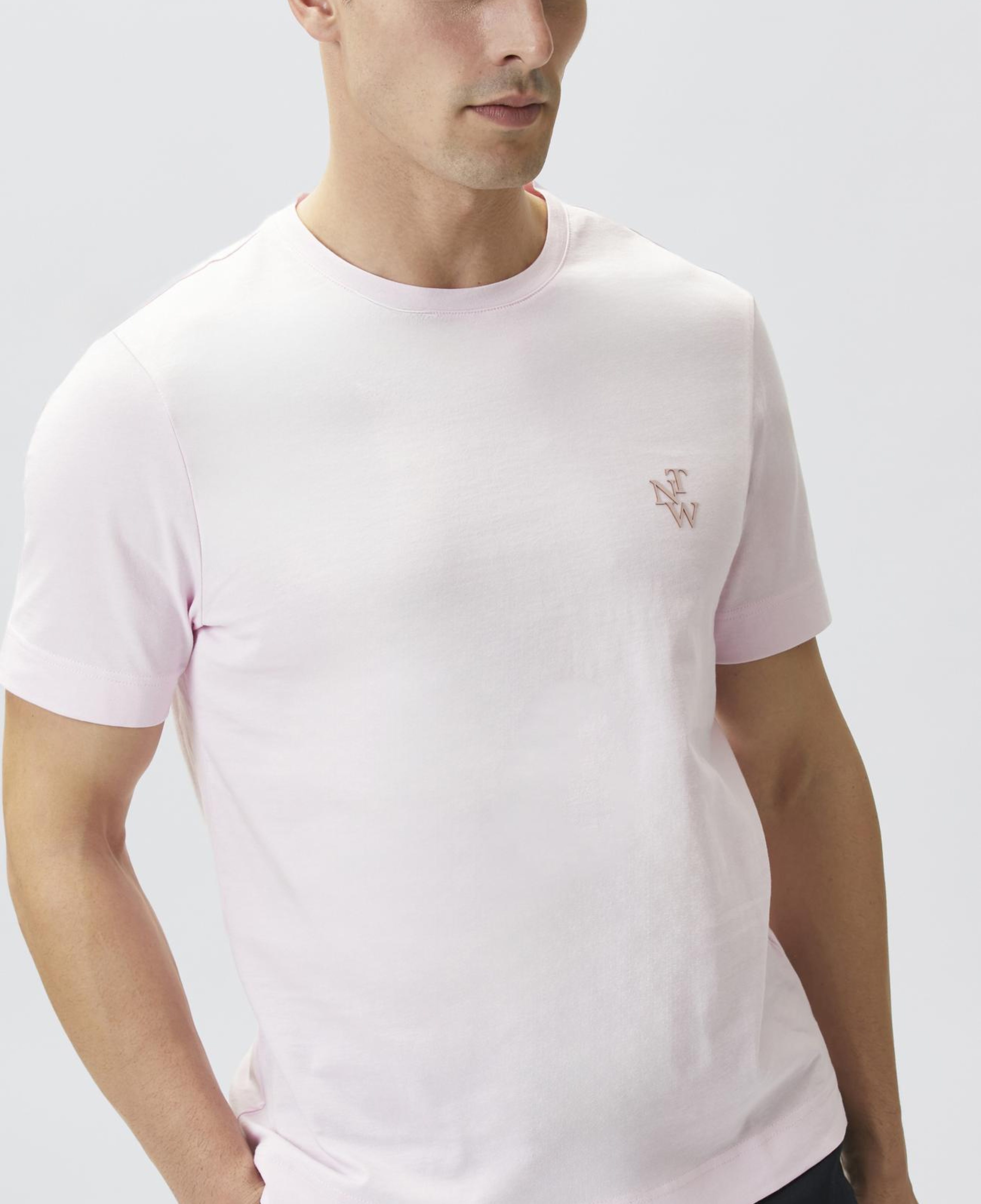 Network Erkek Comfort Fit Pembe Göğüs Baskı Detaylı T-shirt