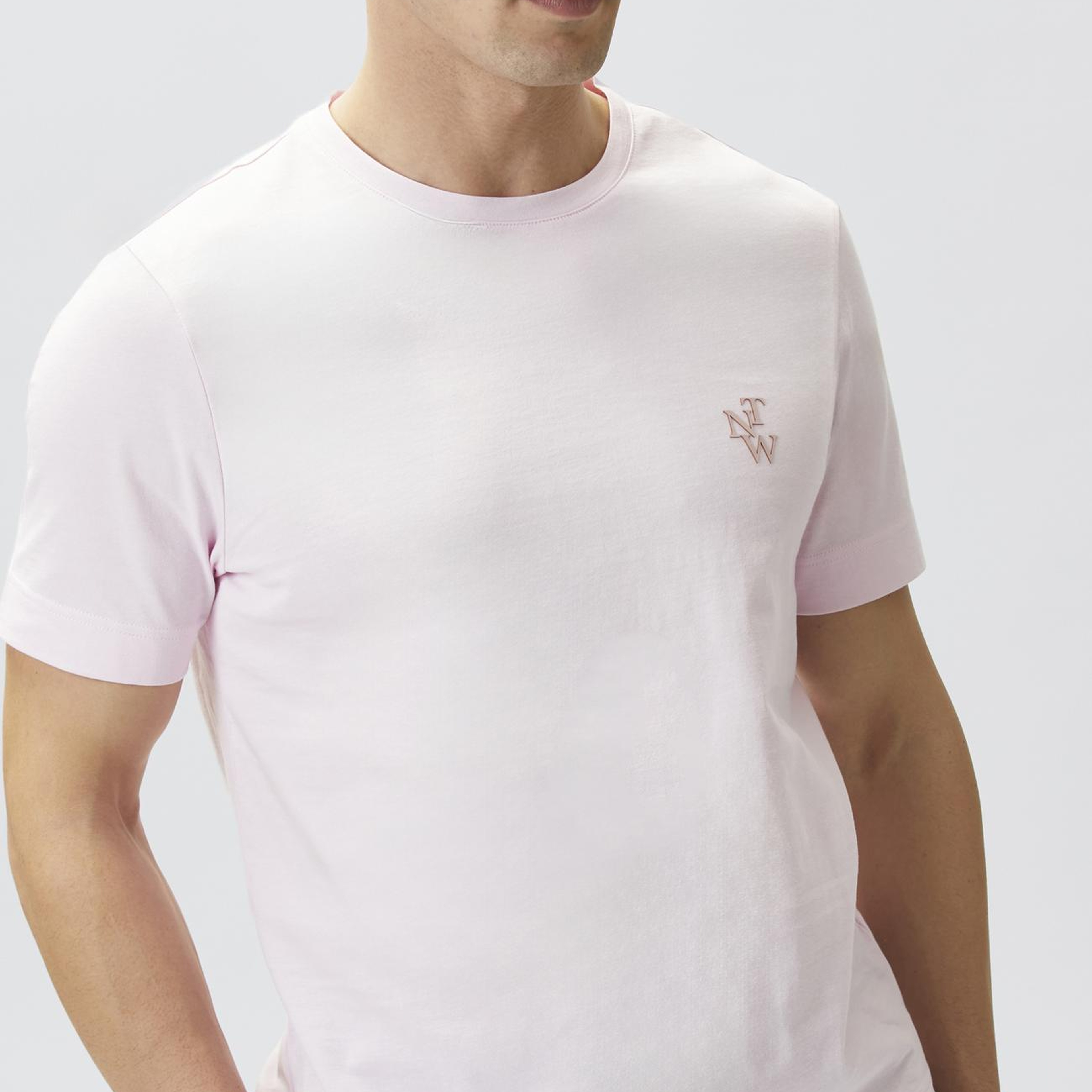 Network Erkek Comfort Fit Pembe Göğüs Baskı Detaylı T-shirt