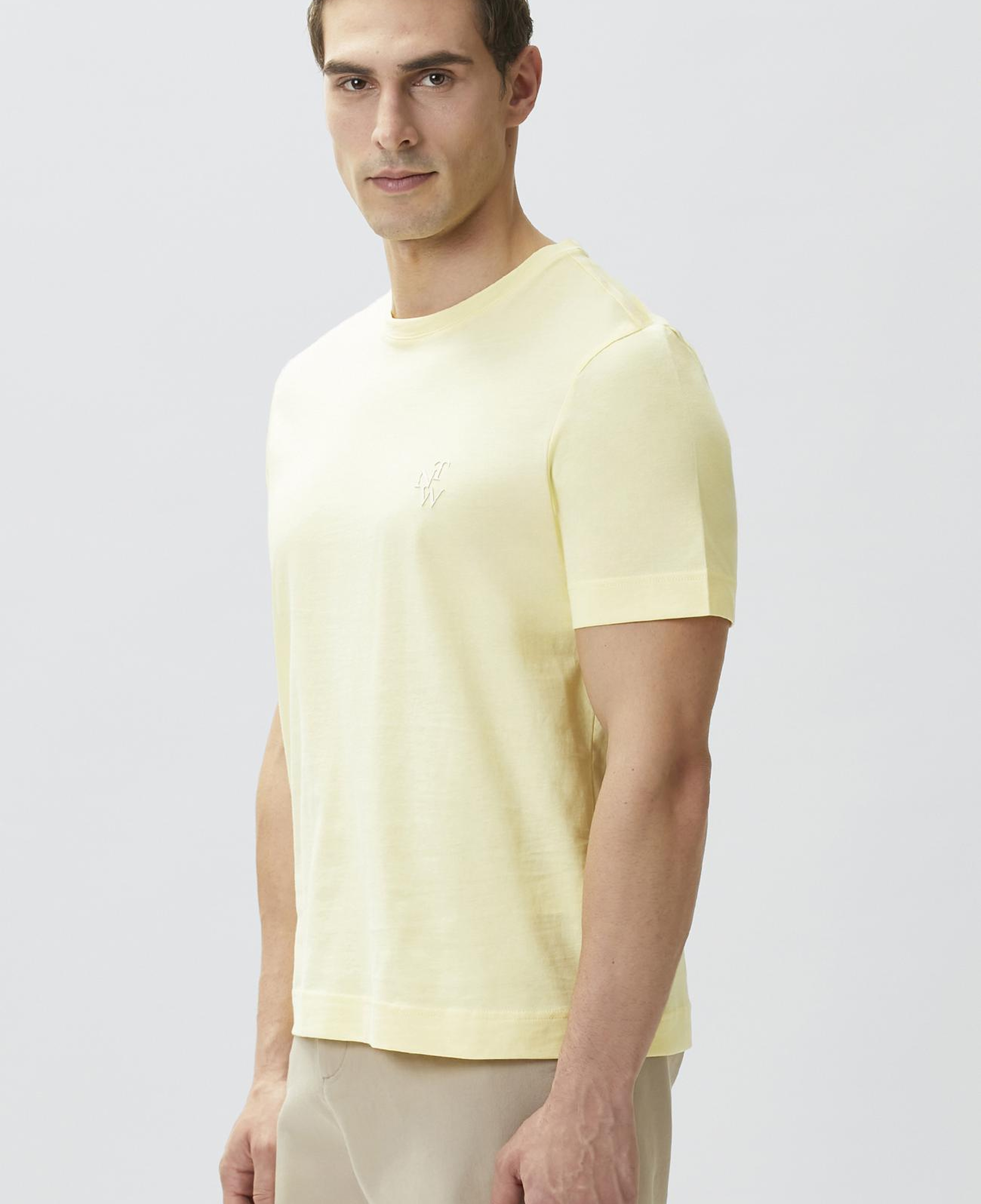 Network Erkek Comfort Fit Sarı Göğüs Baskı Detaylı T-shirt