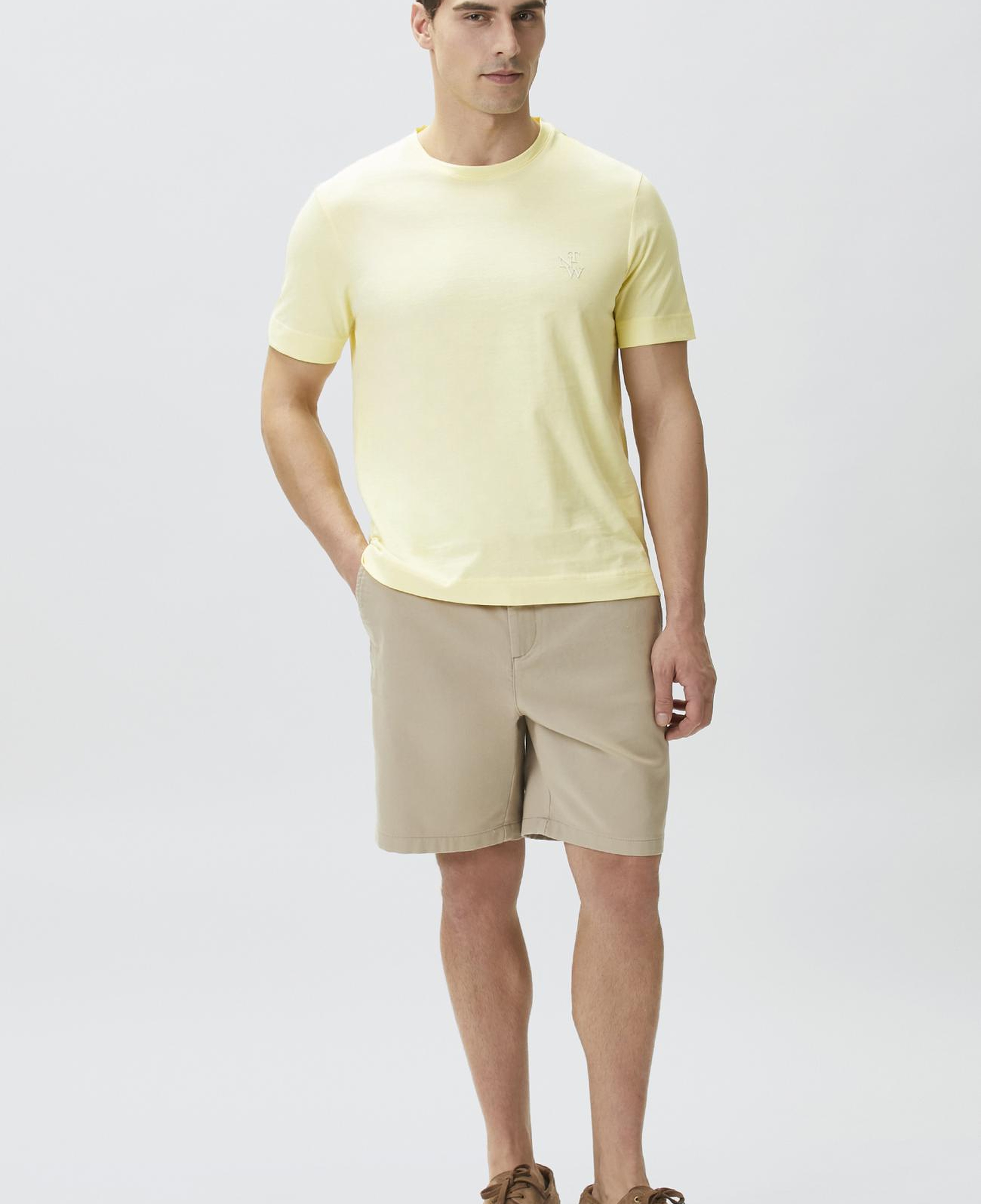 Network Erkek Comfort Fit Sarı Göğüs Baskı Detaylı T-shirt