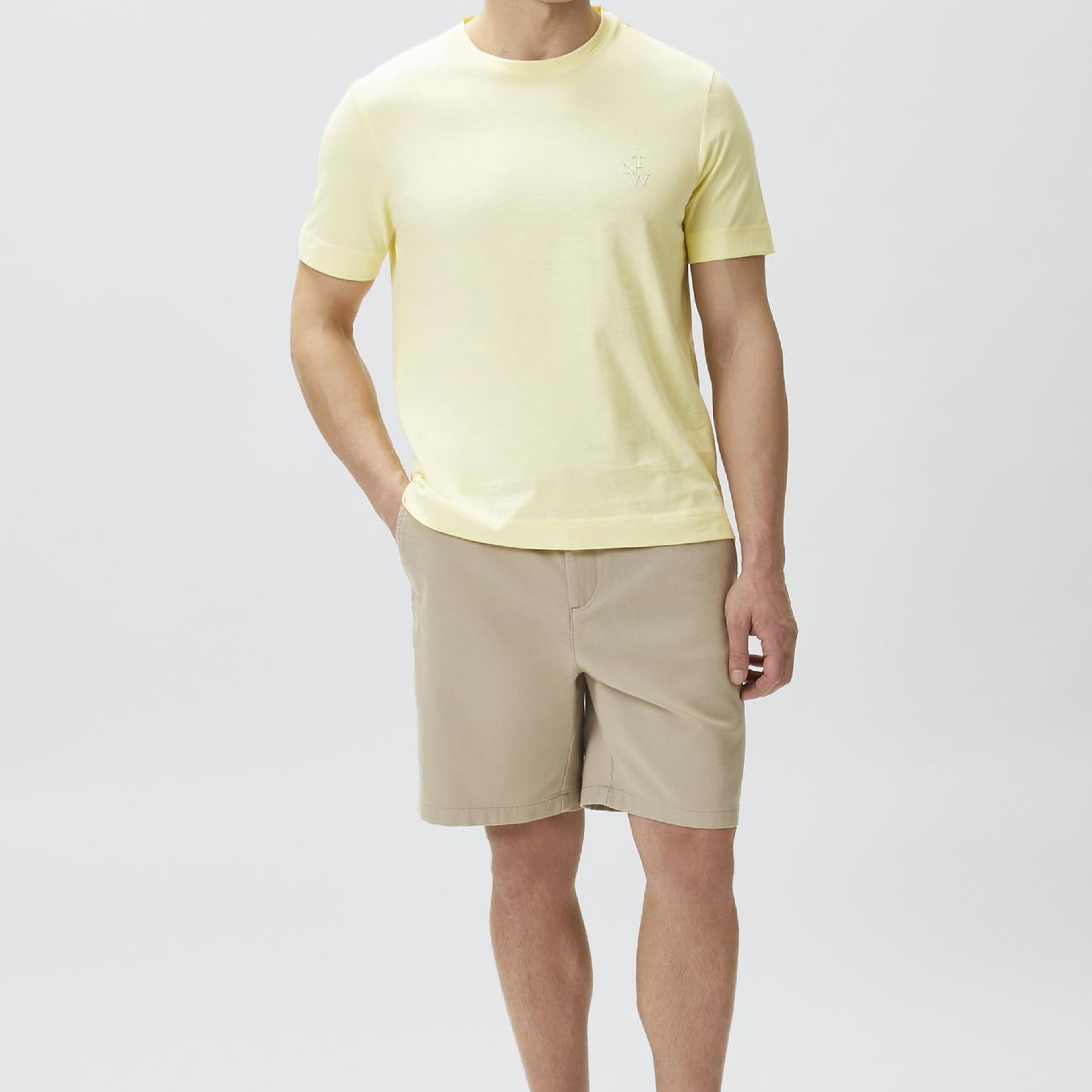 Network Erkek Comfort Fit Sarı Göğüs Baskı Detaylı T-shirt