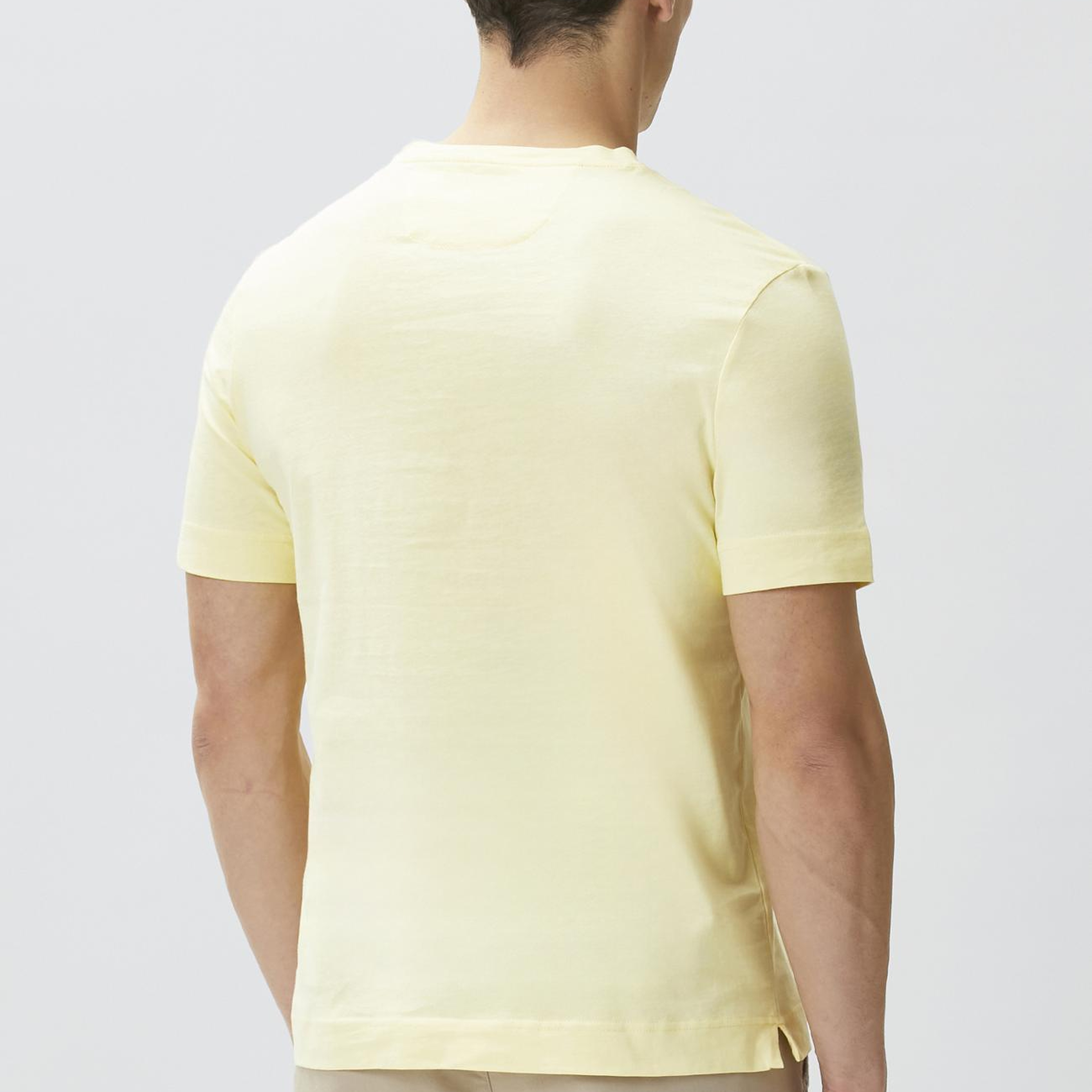 Network Erkek Comfort Fit Sarı Göğüs Baskı Detaylı T-shirt