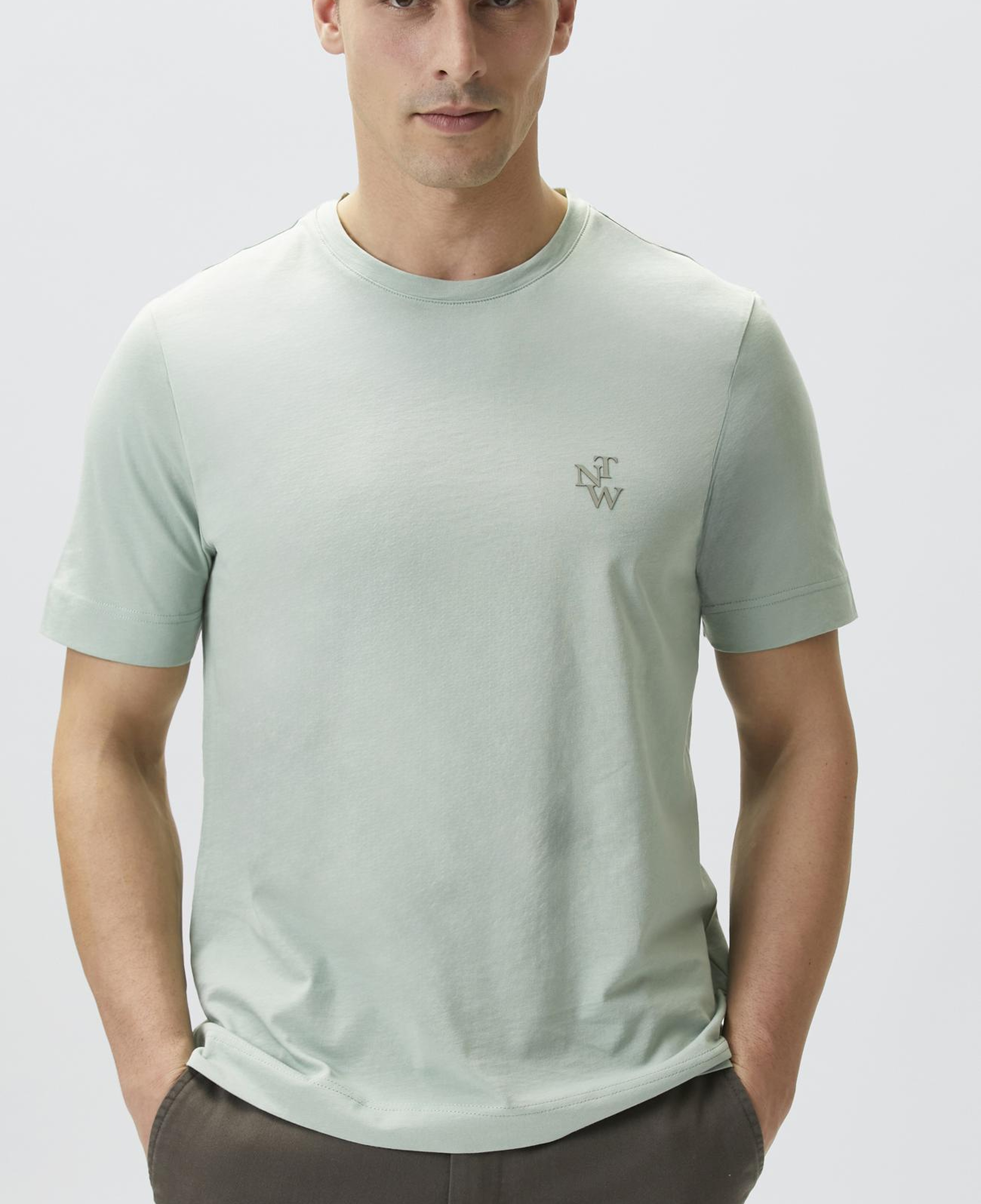 Network Erkek Comfort Fit Mint Göğüs Baskı Detaylı T-shirt