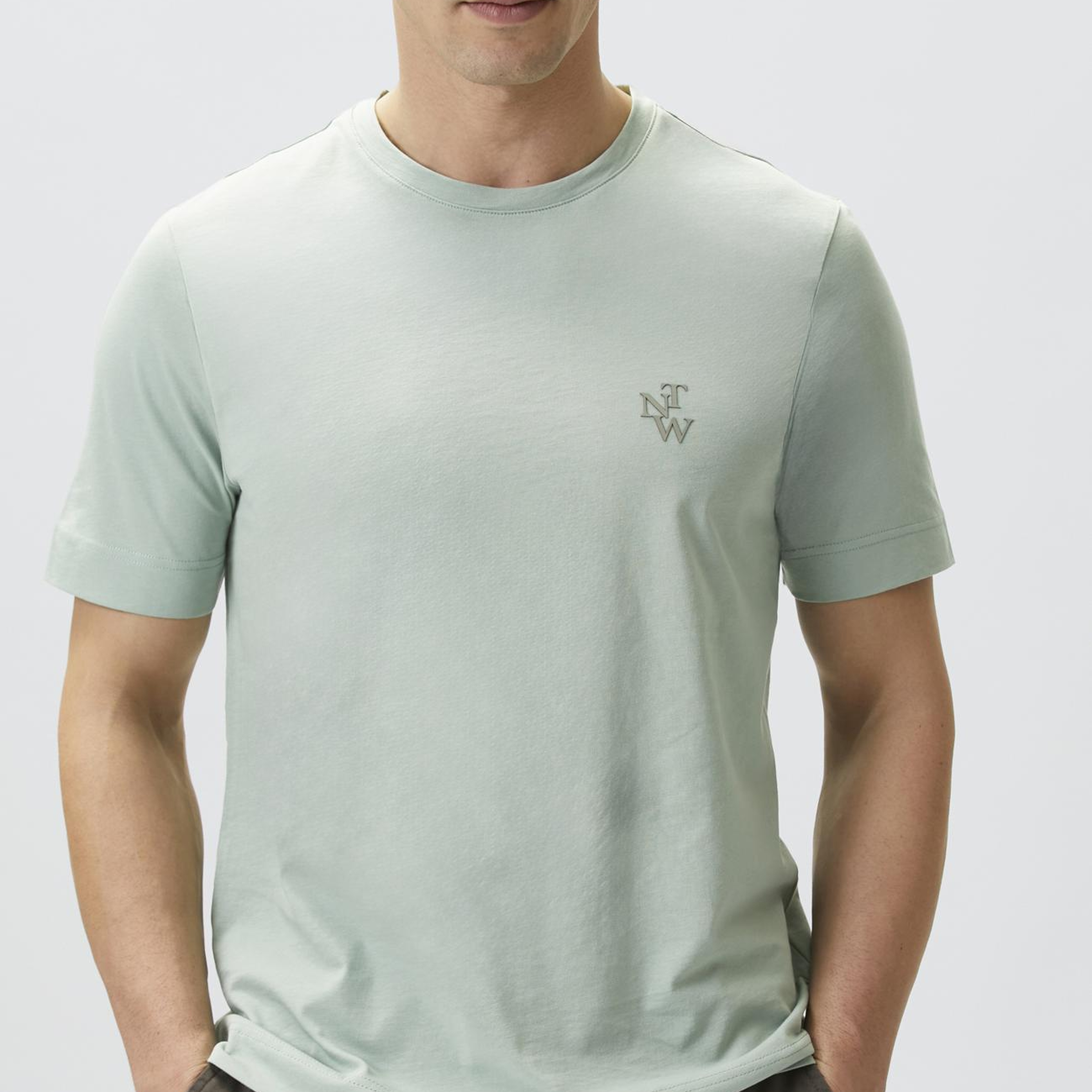 Network Erkek Comfort Fit Mint Göğüs Baskı Detaylı T-shirt