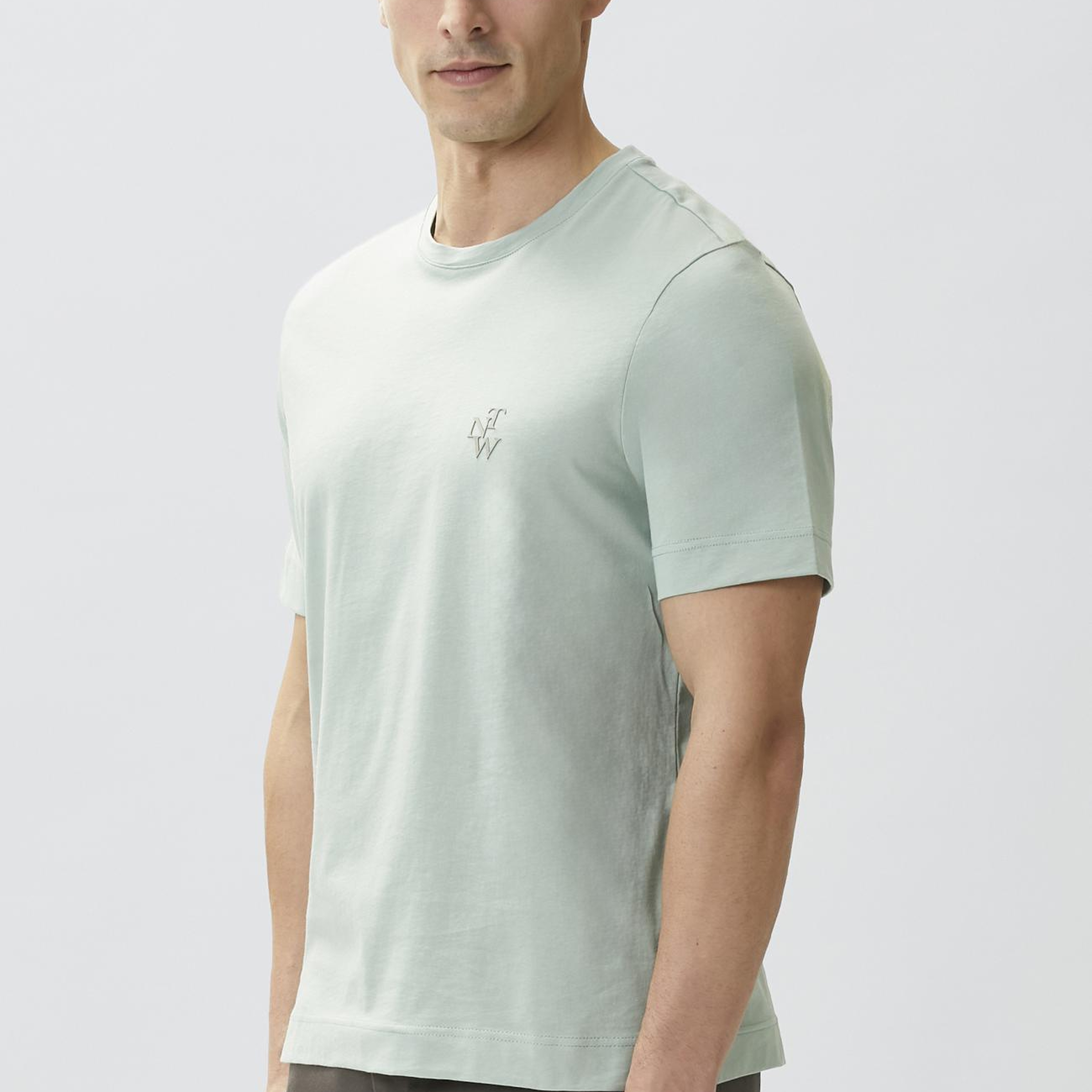 Network Erkek Comfort Fit Mint Göğüs Baskı Detaylı T-shirt