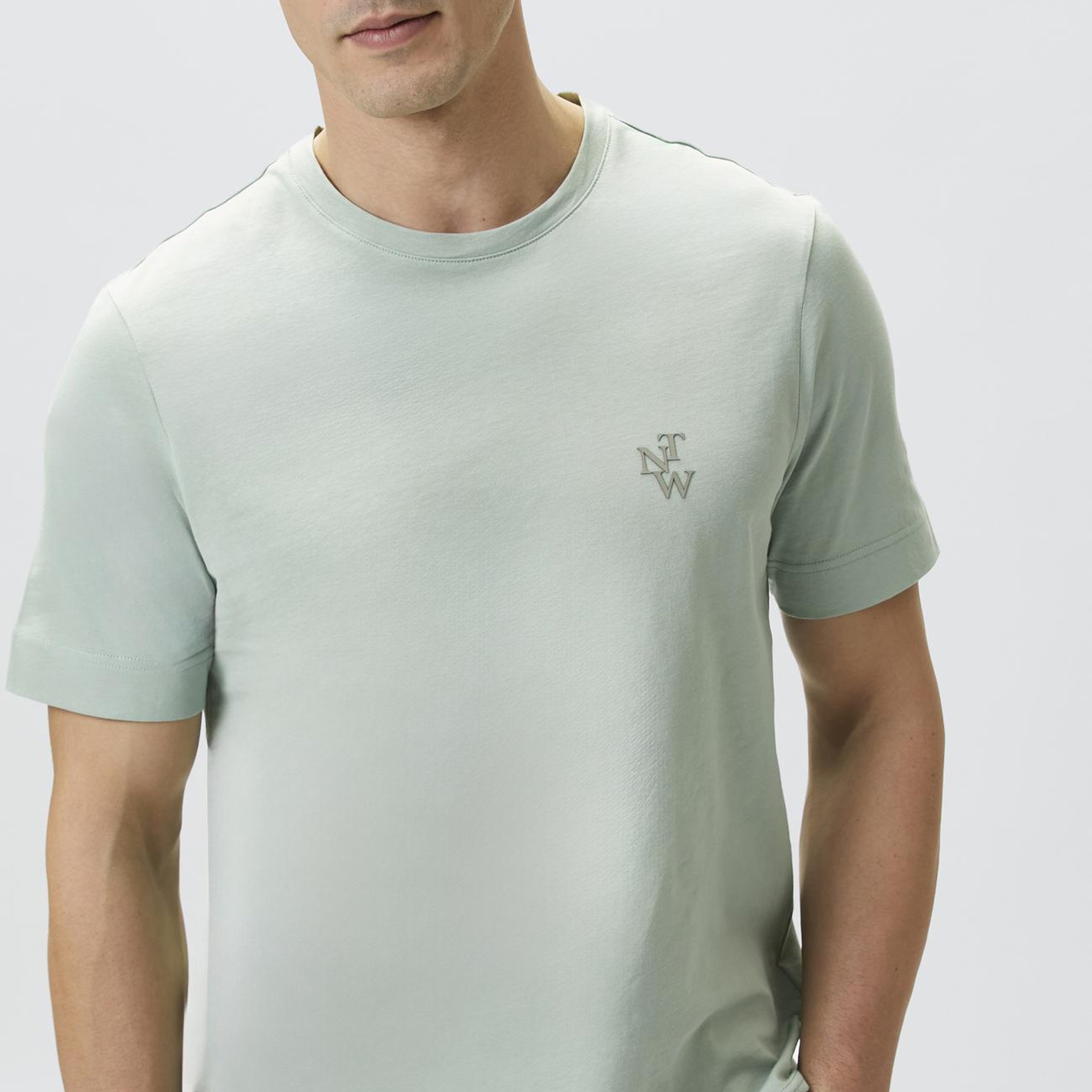 Network Erkek Comfort Fit Mint Göğüs Baskı Detaylı T-shirt