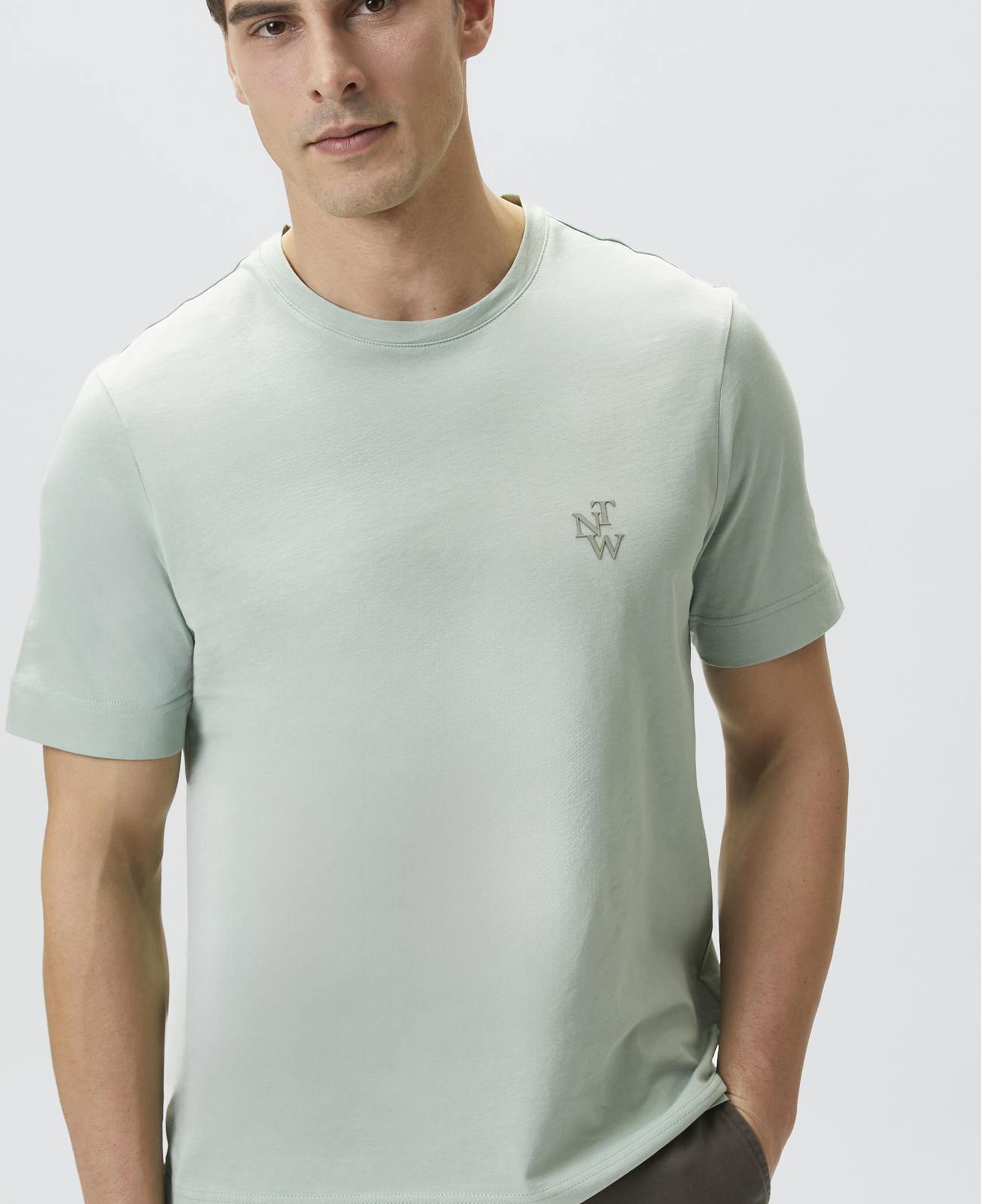 Network Erkek Comfort Fit Mint Göğüs Baskı Detaylı T-shirt
