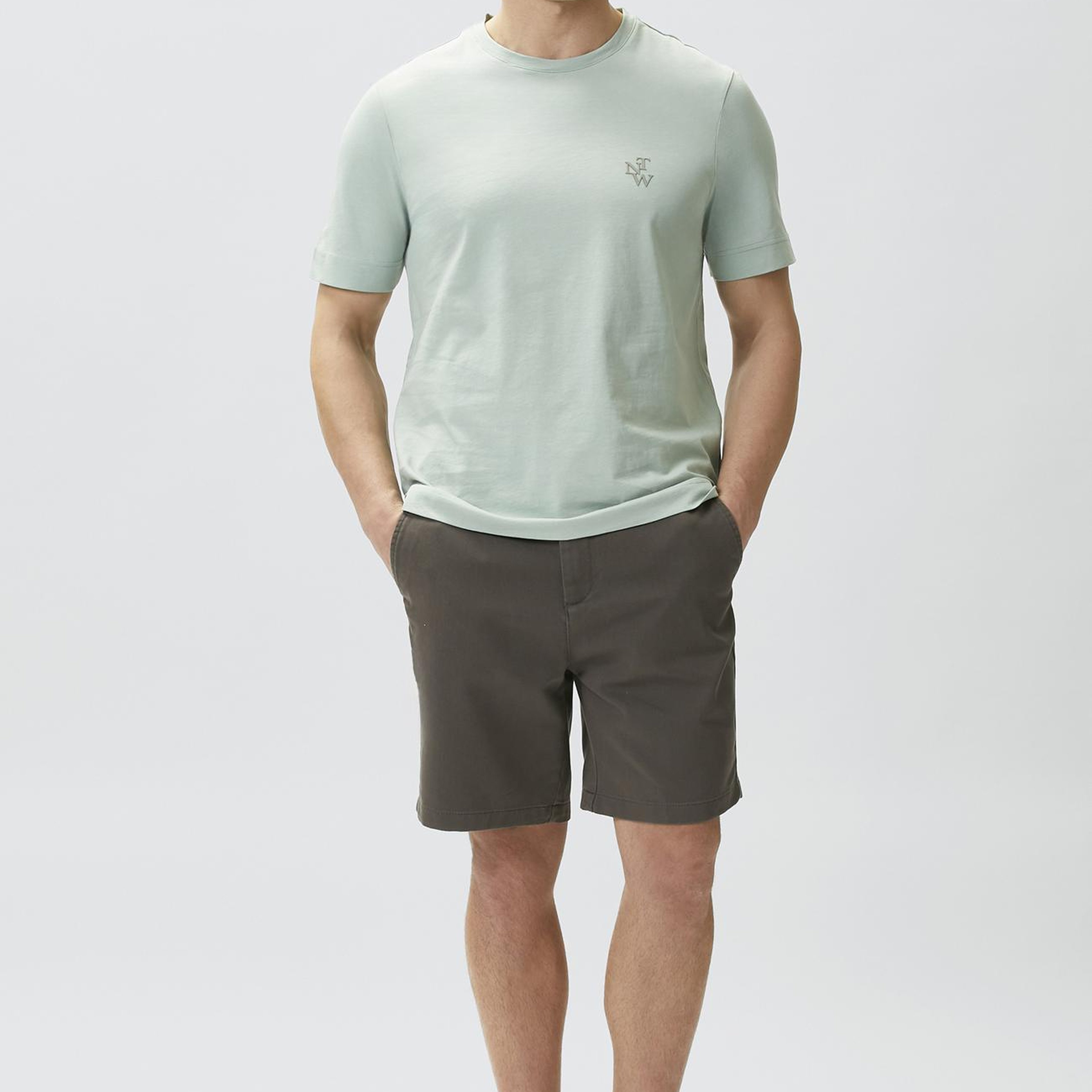 Network Erkek Comfort Fit Mint Göğüs Baskı Detaylı T-shirt