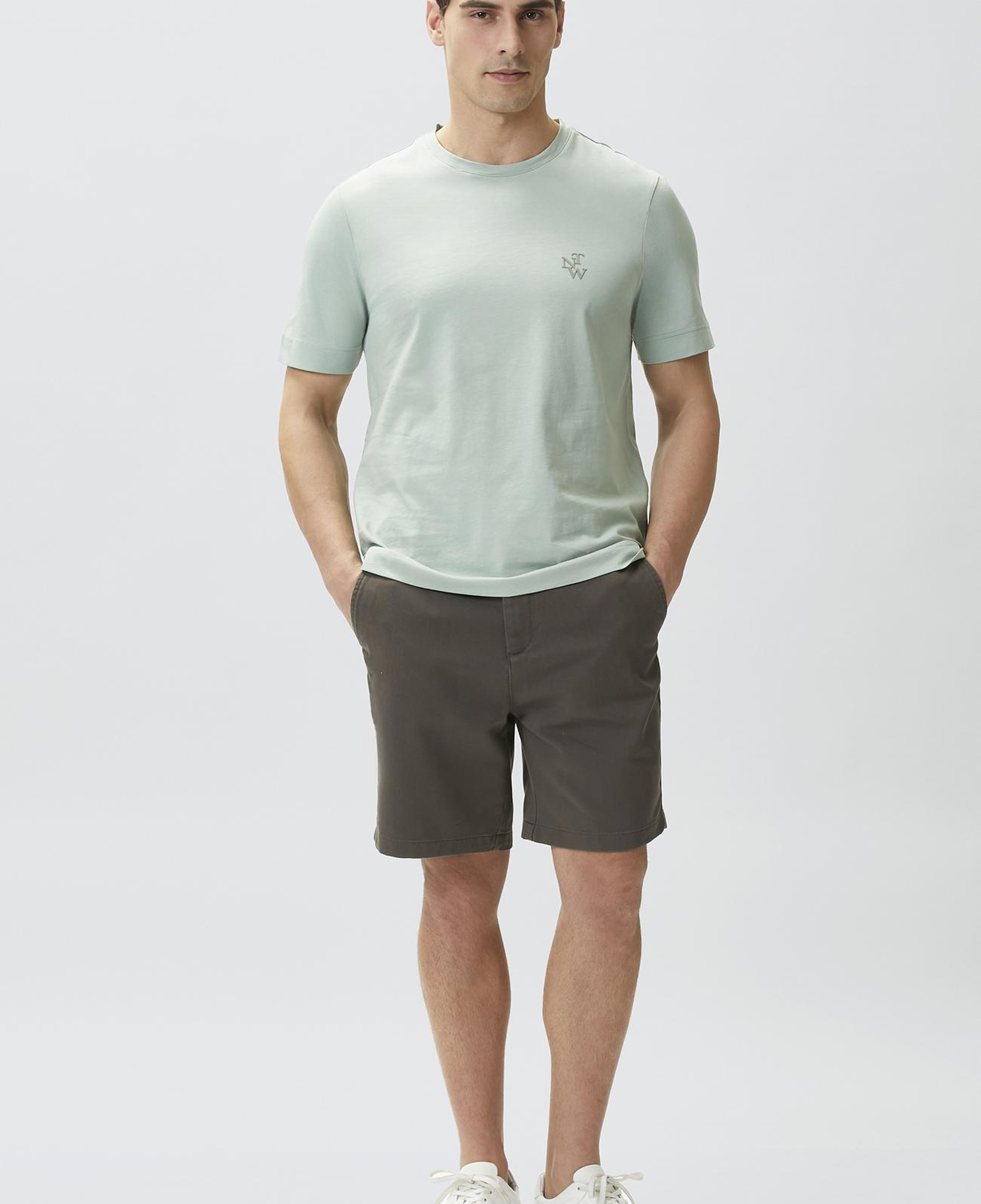 Network Erkek Comfort Fit Mint Göğüs Baskı Detaylı T-shirt