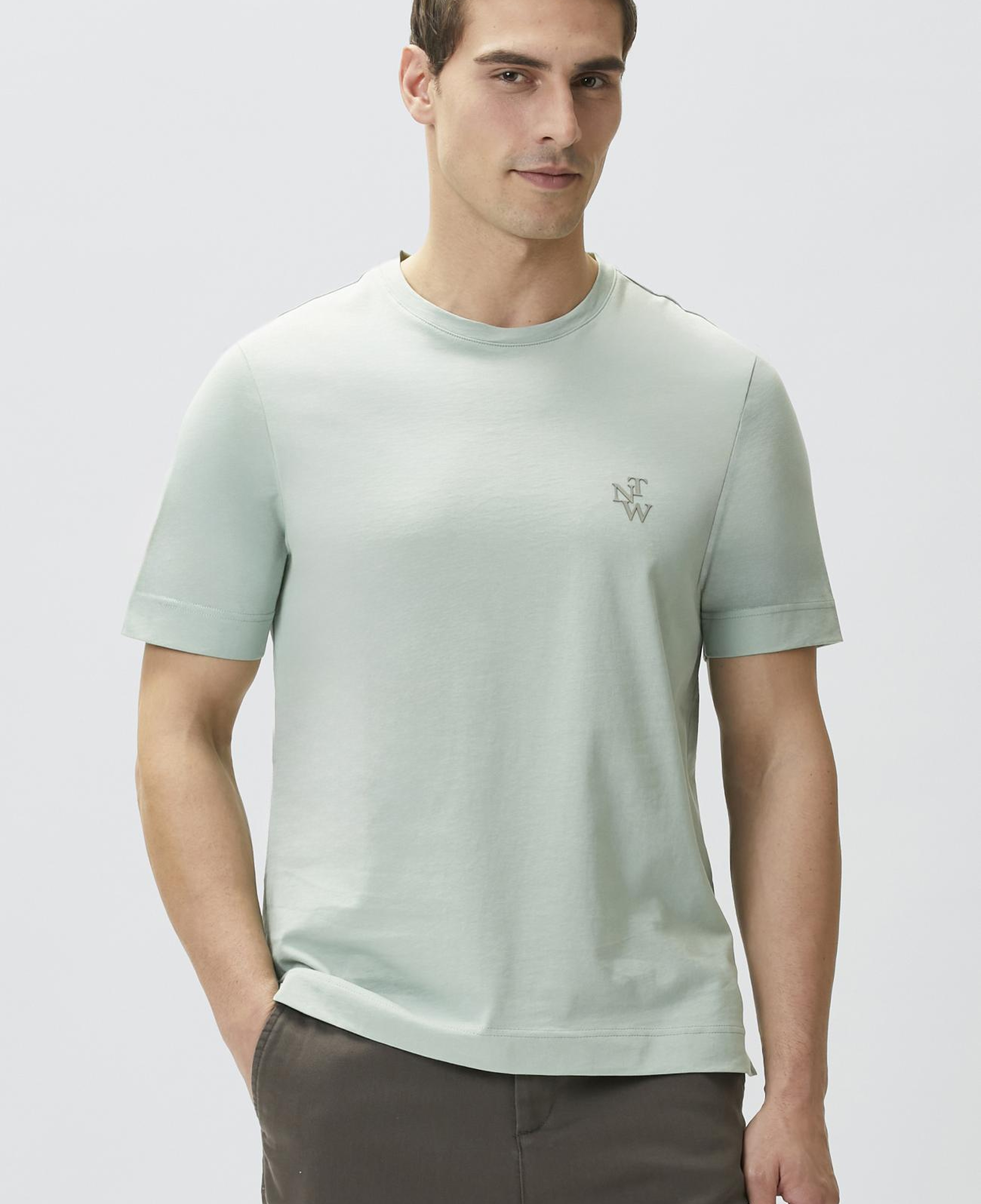 Network Erkek Comfort Fit Mint Göğüs Baskı Detaylı T-shirt