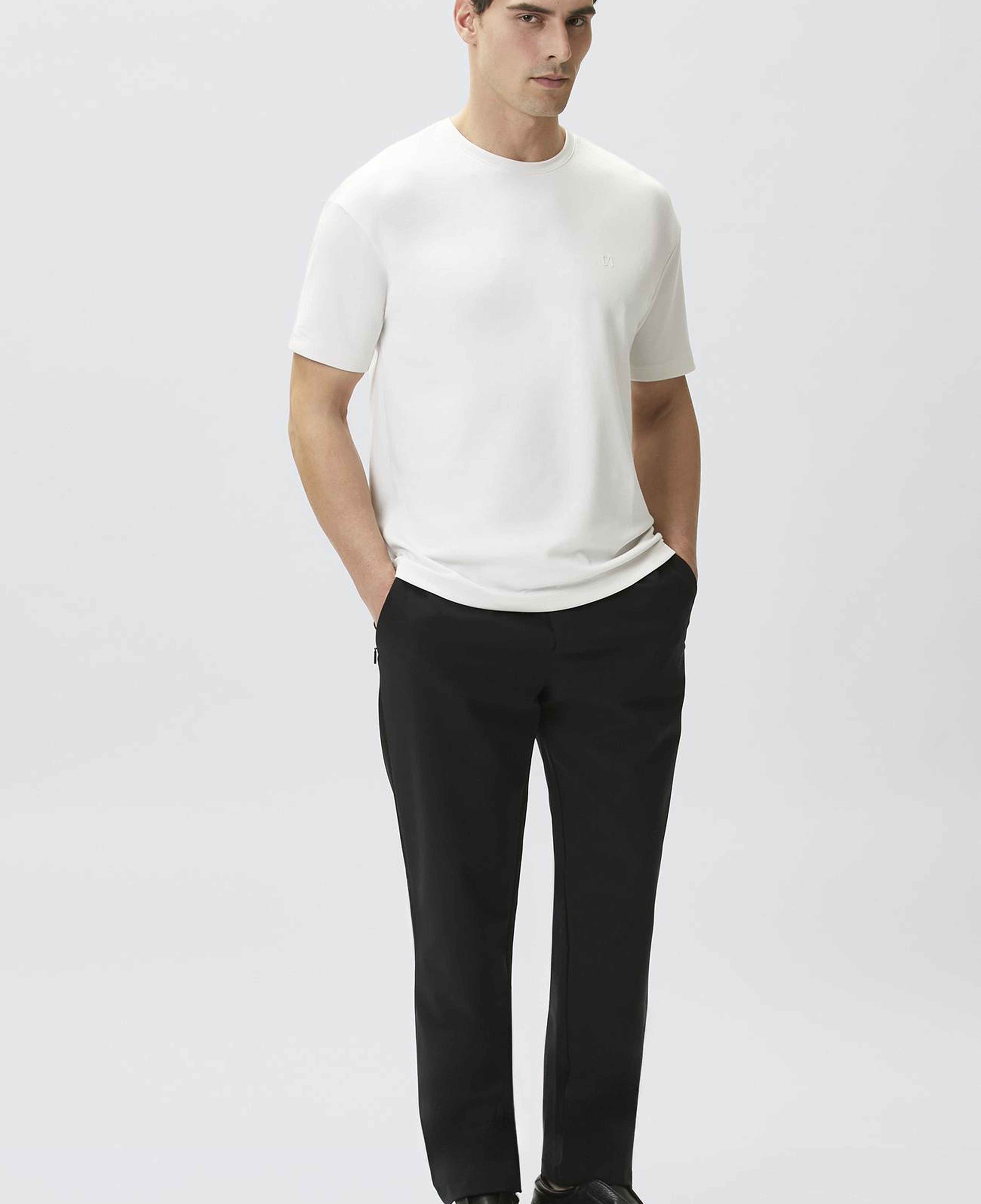 Network Erkek Comfort Fit Basic Kırık Beyaz T-shirt