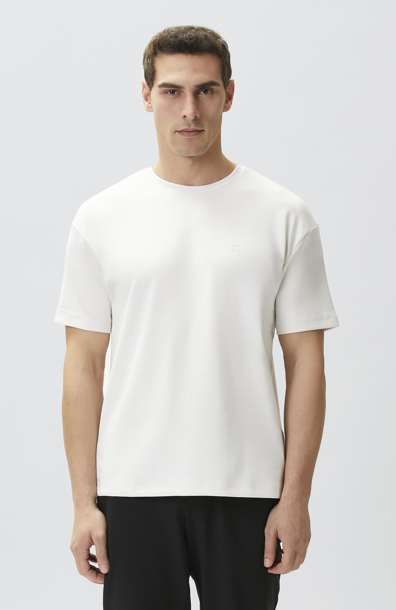 Network Erkek Comfort Fit Basic Kırık Beyaz T-shirt
