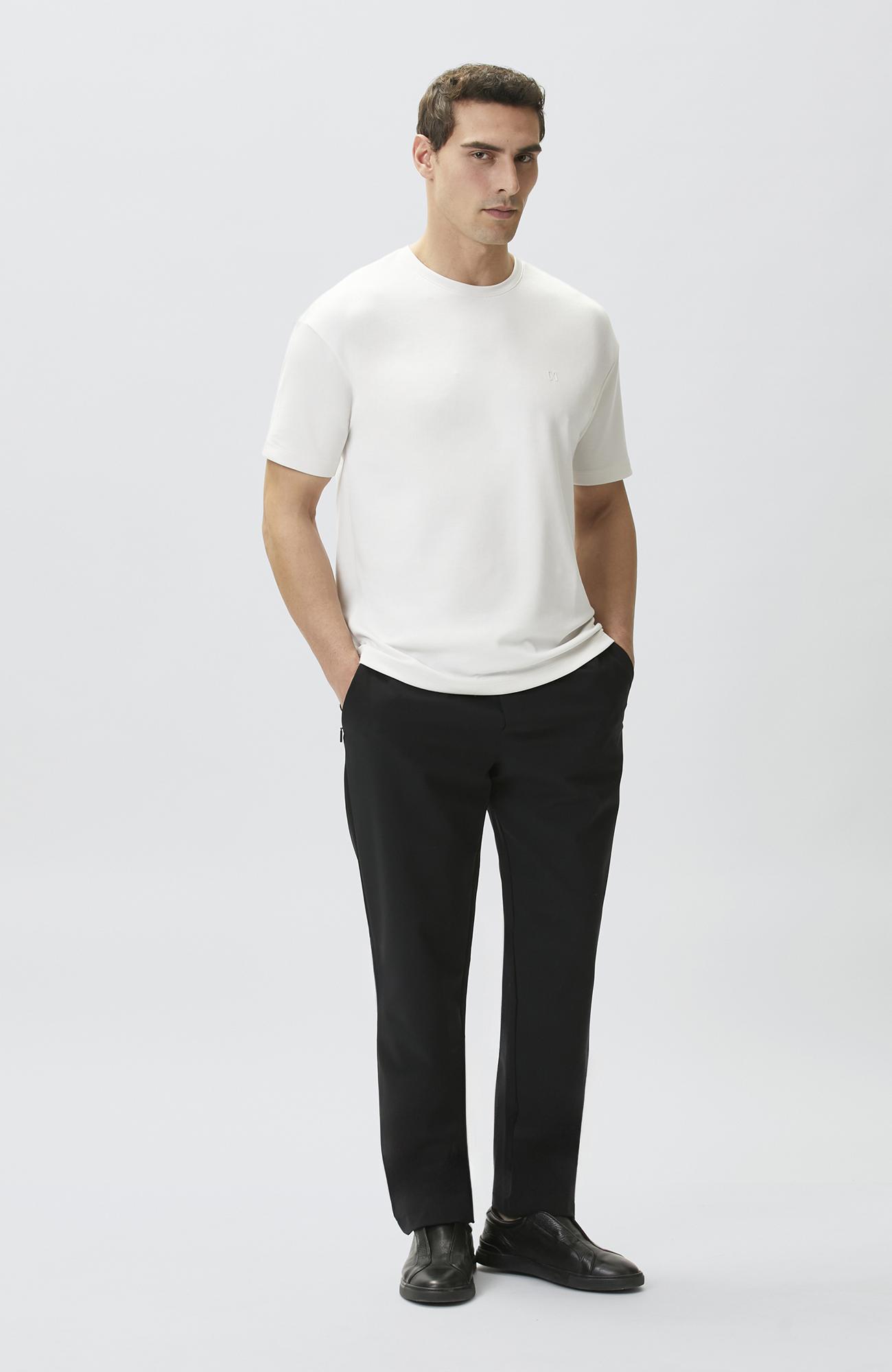 Network Erkek Comfort Fit Basic Kırık Beyaz T-shirt