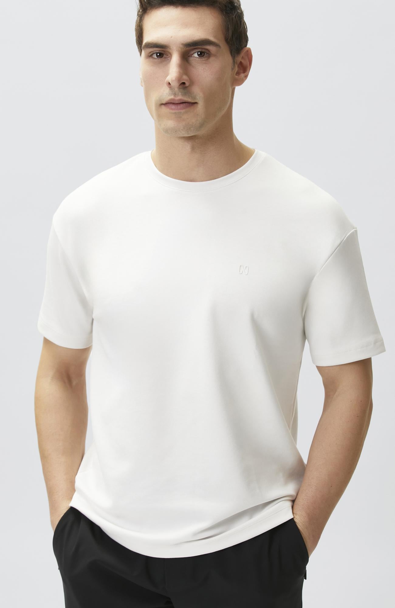 Network Erkek Comfort Fit Basic Kırık Beyaz T-shirt