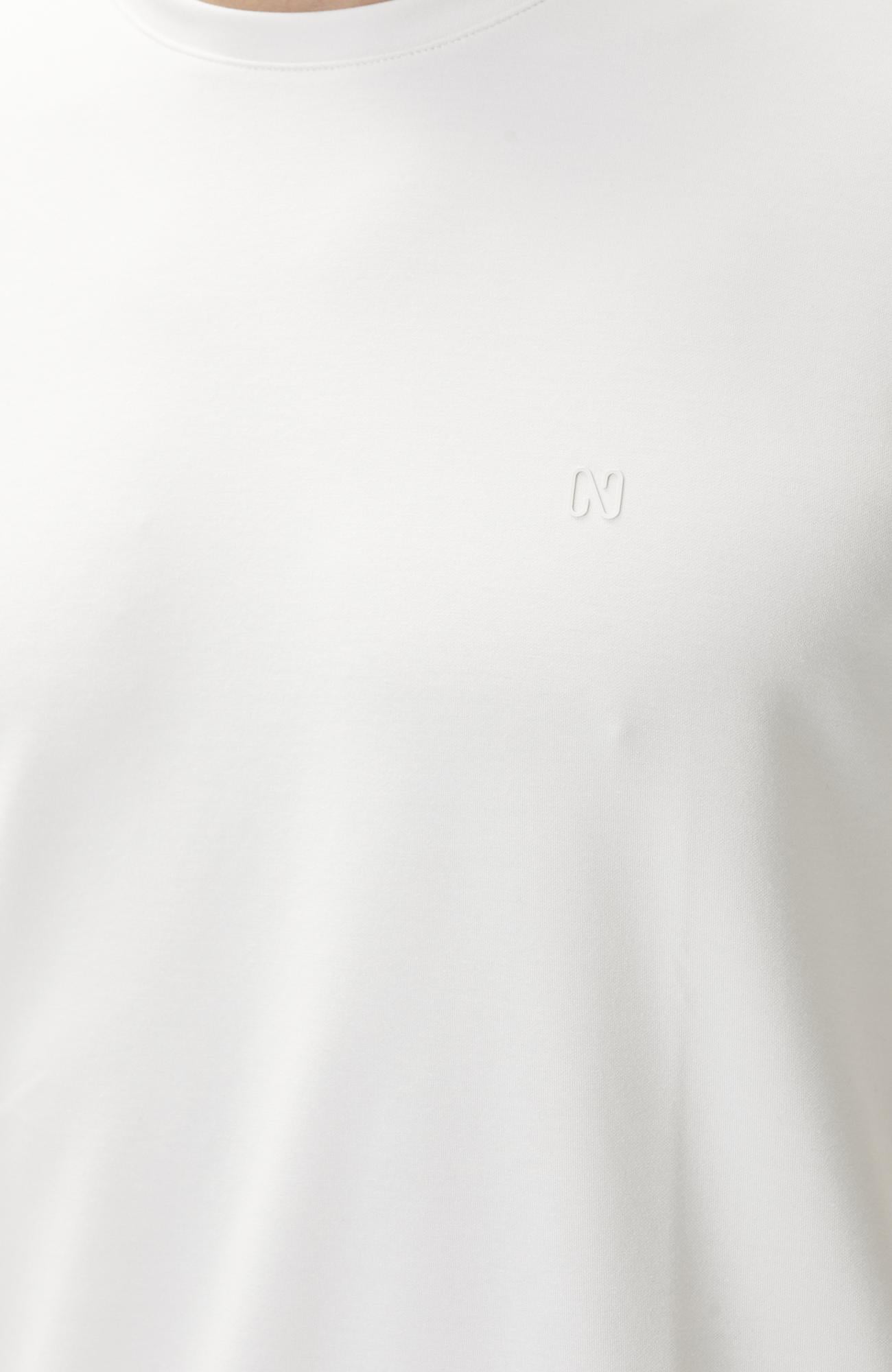 Network Erkek Comfort Fit Basic Kırık Beyaz T-shirt