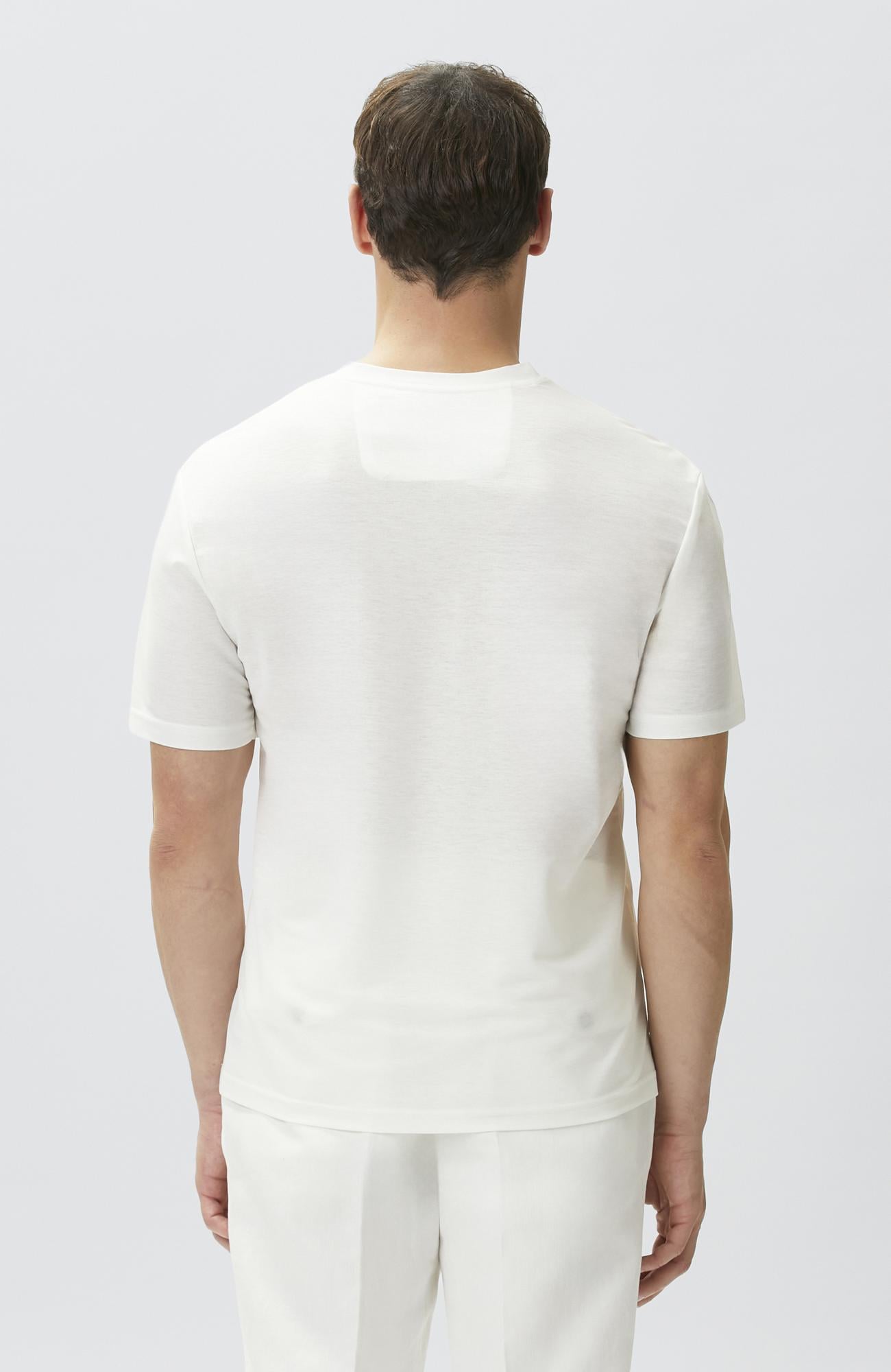 Network Erkek Comfort Fit Kırık Beyaz Bisiklet Yaka T-shirt
