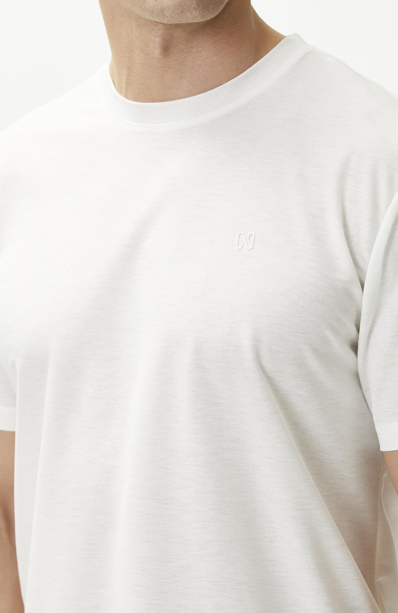 Network Erkek Comfort Fit Kırık Beyaz Bisiklet Yaka T-shirt