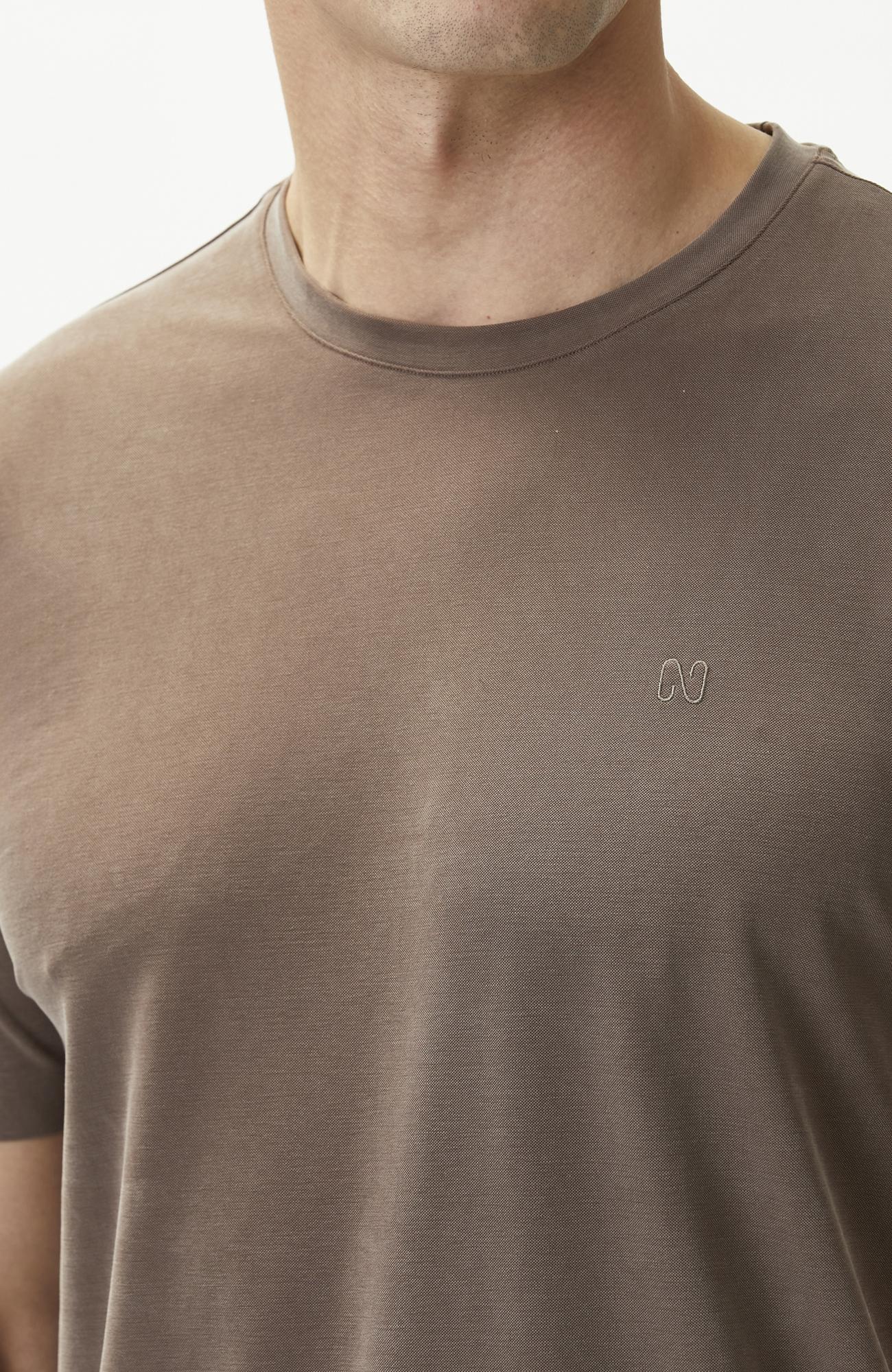 Network Erkek Kahverengi Cupro Teknik T-shirt