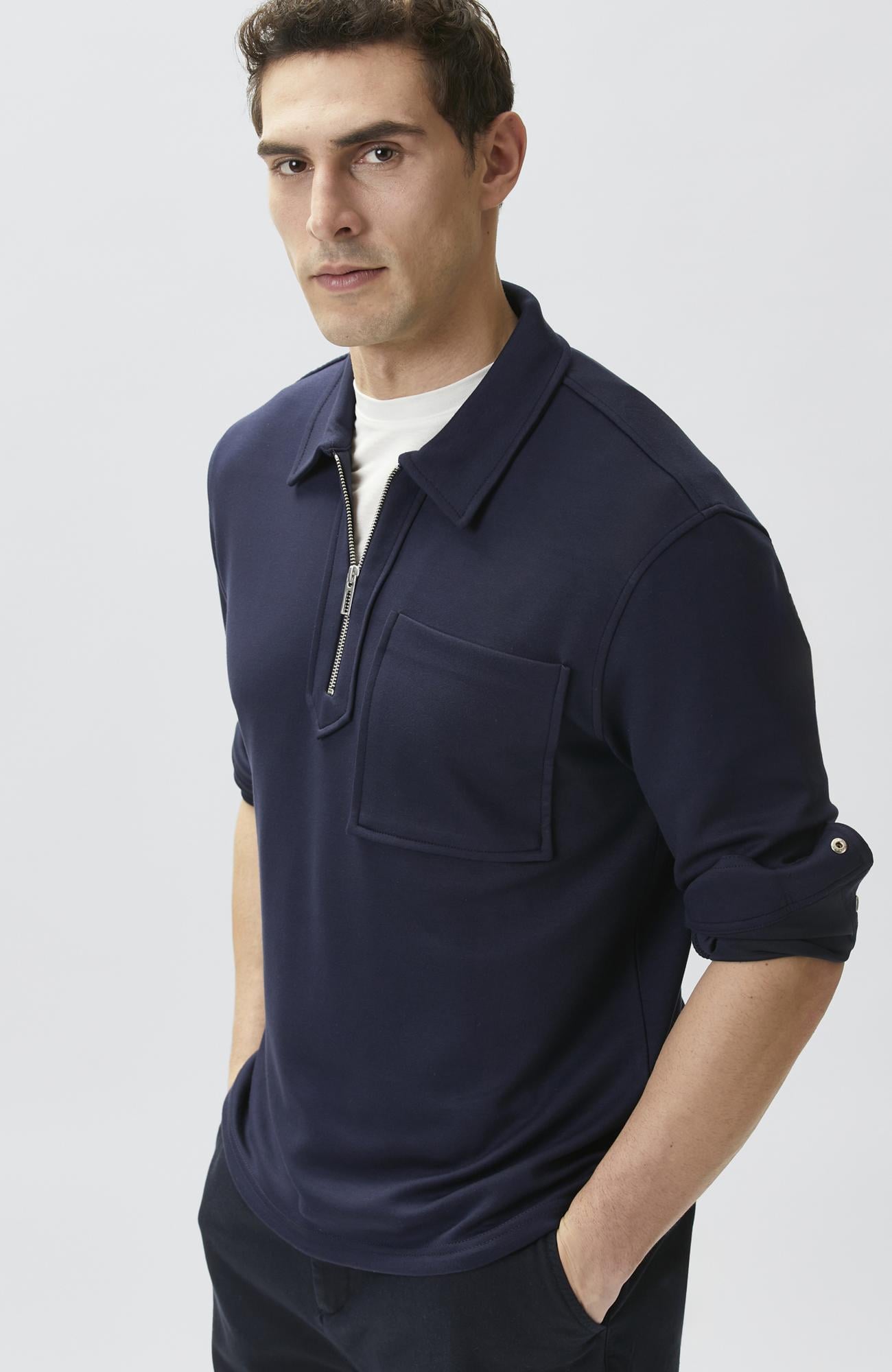 Network Erkek Lacivert Dik Yaka Sweatshirt