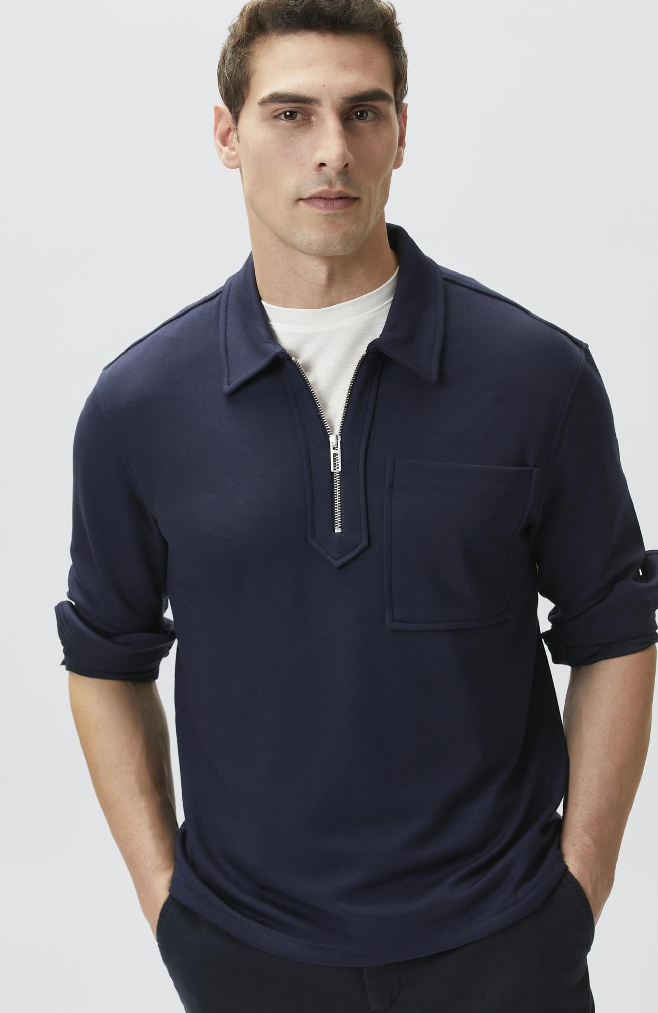 Network Erkek Lacivert Dik Yaka Sweatshirt