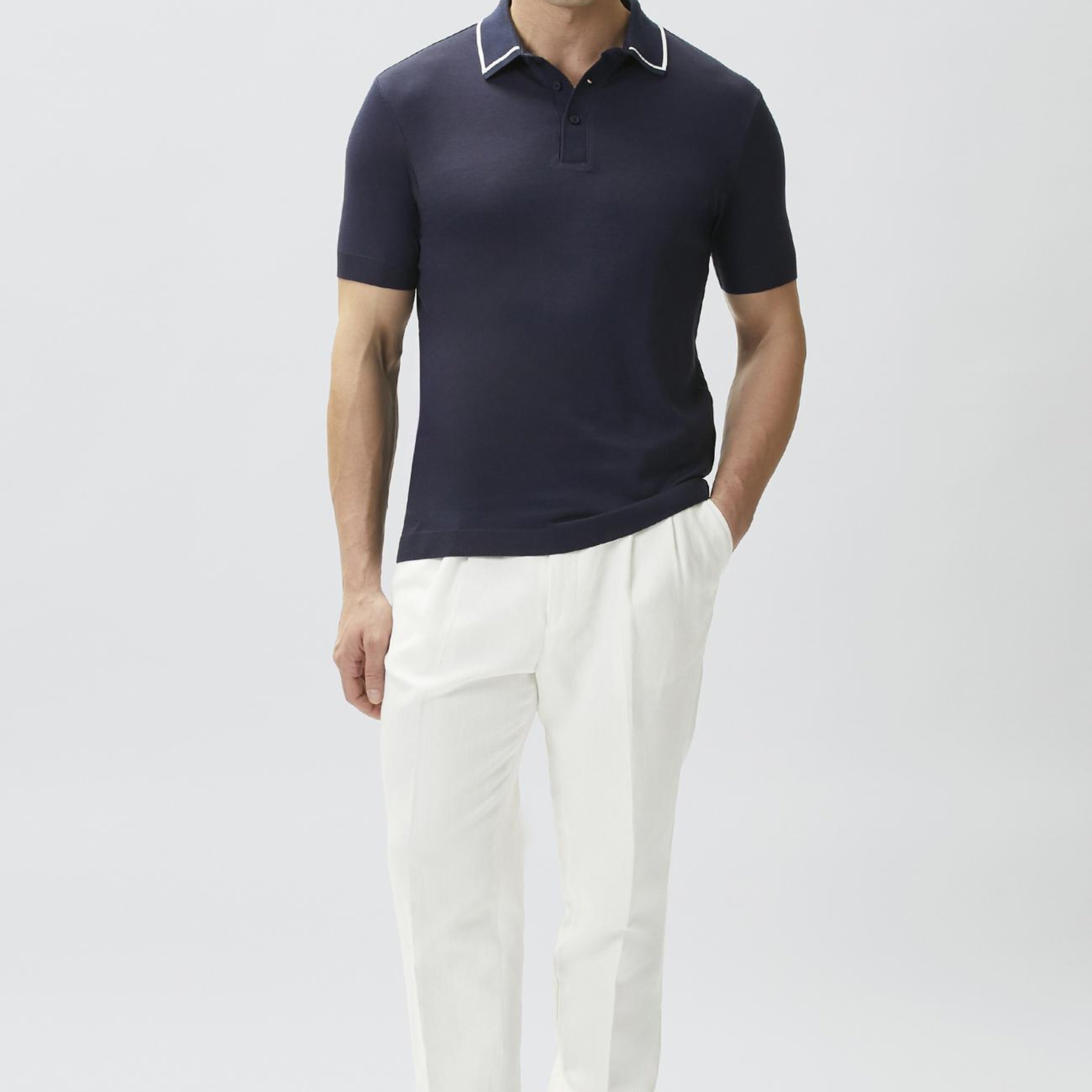 Network Erkek Lacivert Polo Yaka Düğmeli T-shirt