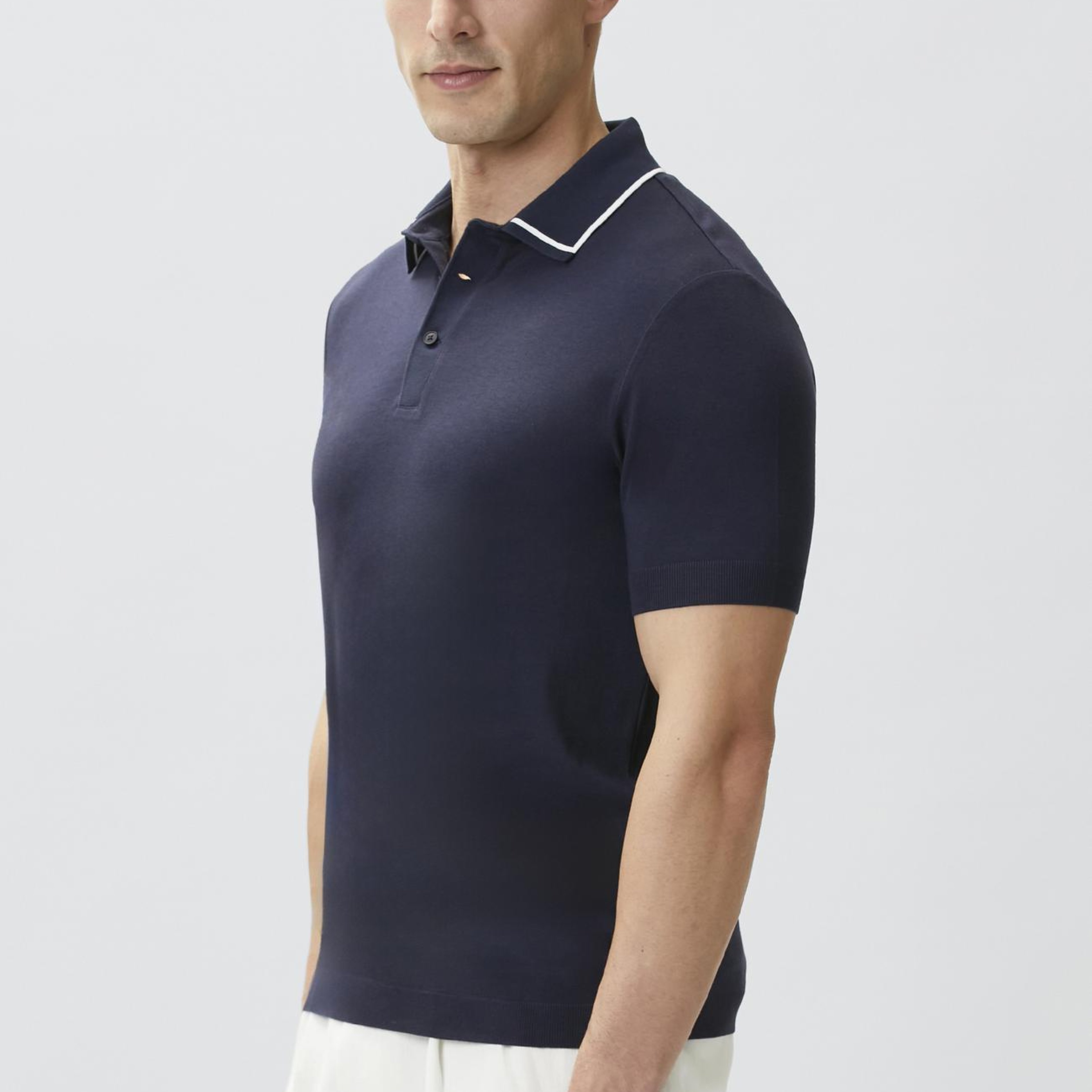 Network Erkek Lacivert Polo Yaka Düğmeli T-shirt