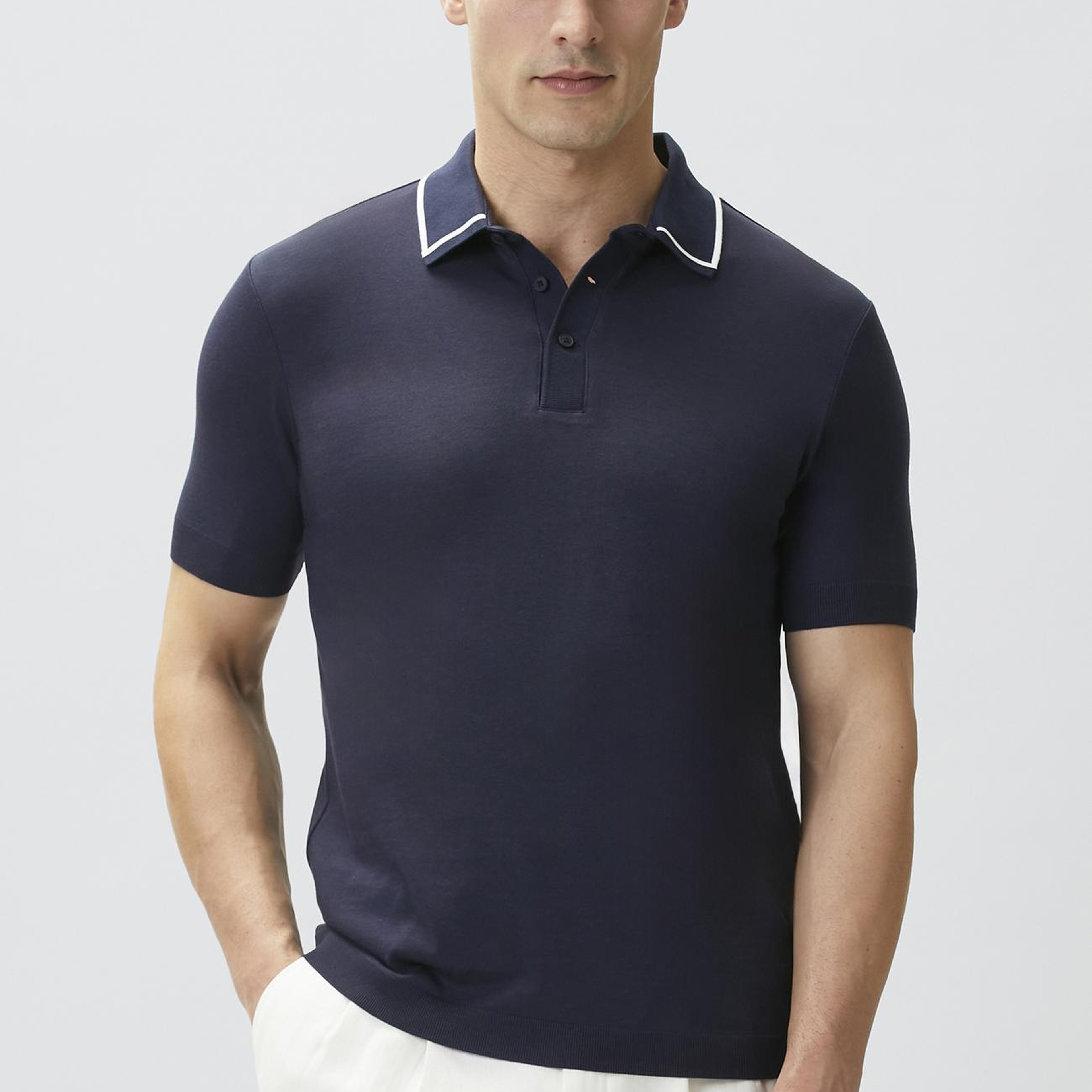 Network Erkek Lacivert Polo Yaka Düğmeli T-shirt