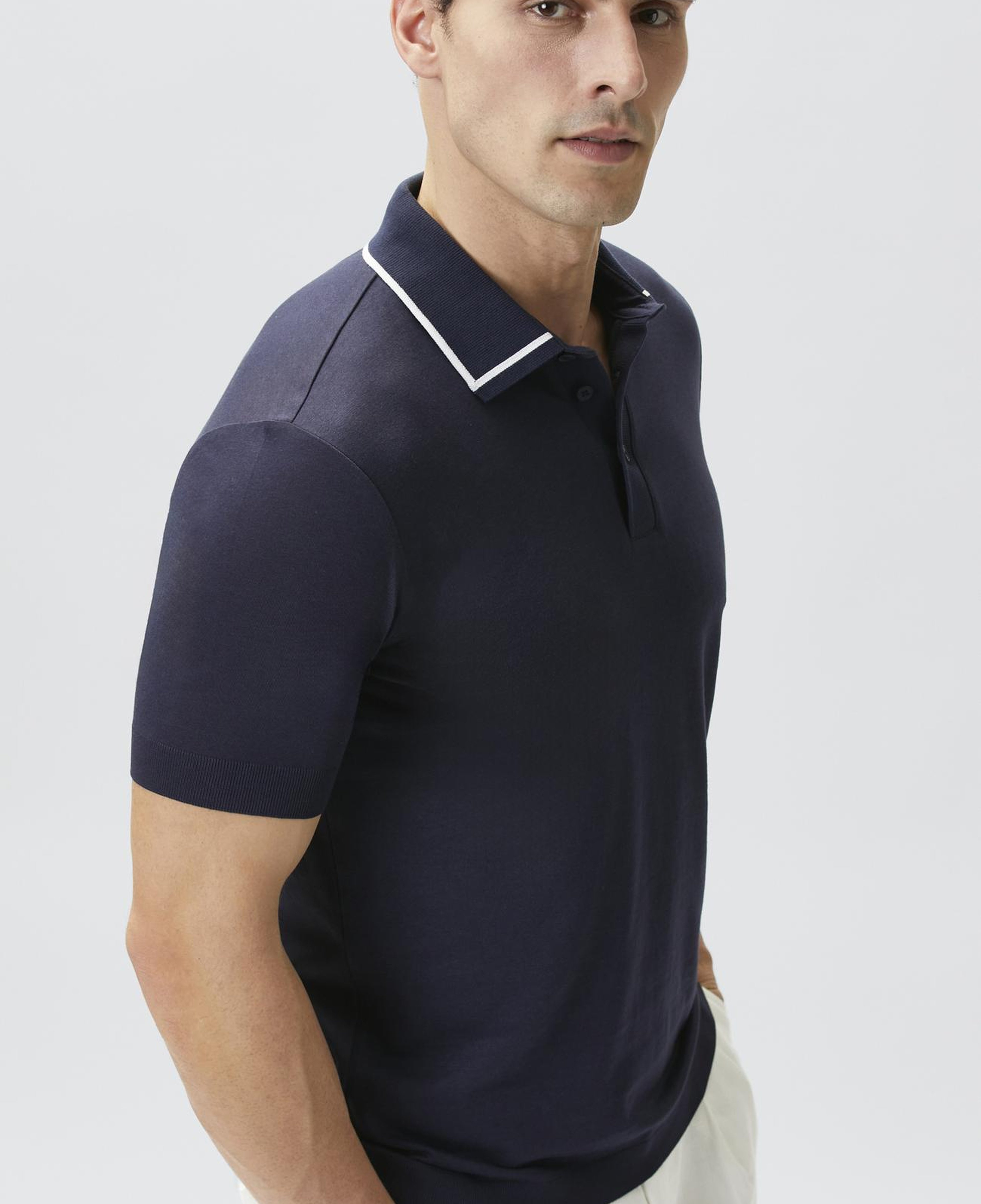Network Erkek Lacivert Polo Yaka Düğmeli T-shirt