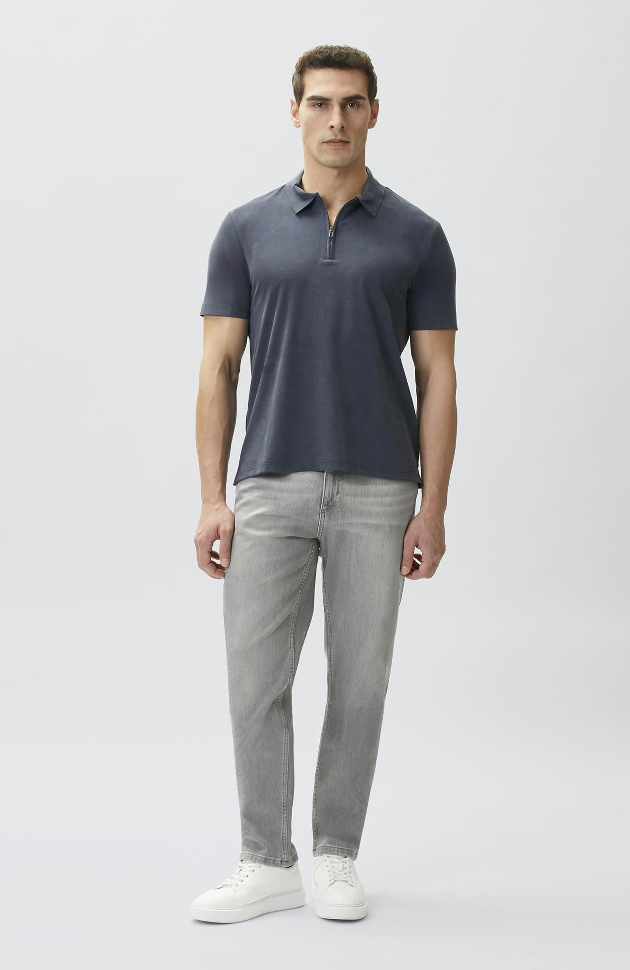 Network Erkek Slim Fit Açık Gri 5 Cepli Denim Pantolon