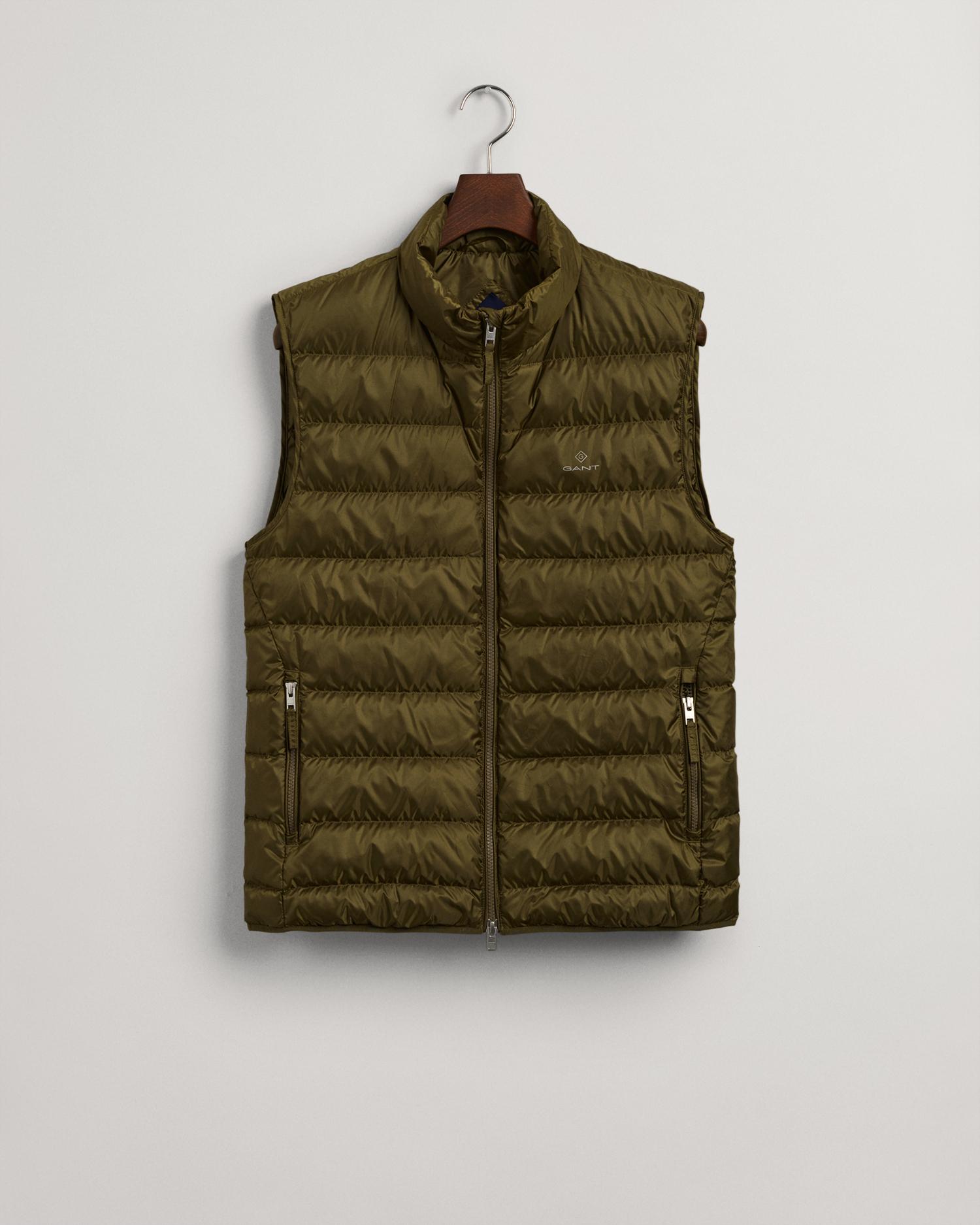 Gant Erkek Yeşil Regular Fit Fermuarlı Yelek