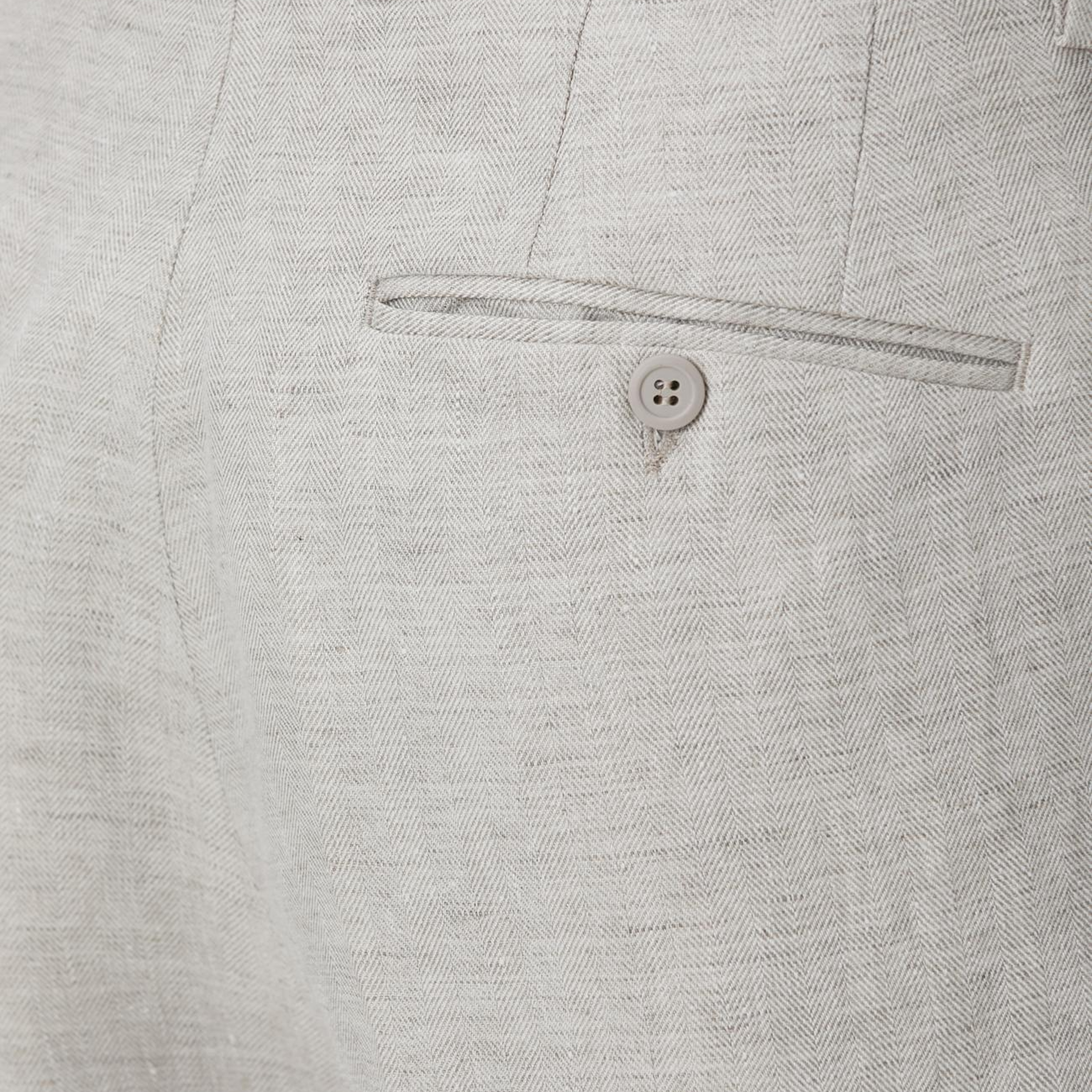 Network Erkek Bej Keten Comfort Fit Pantolon
