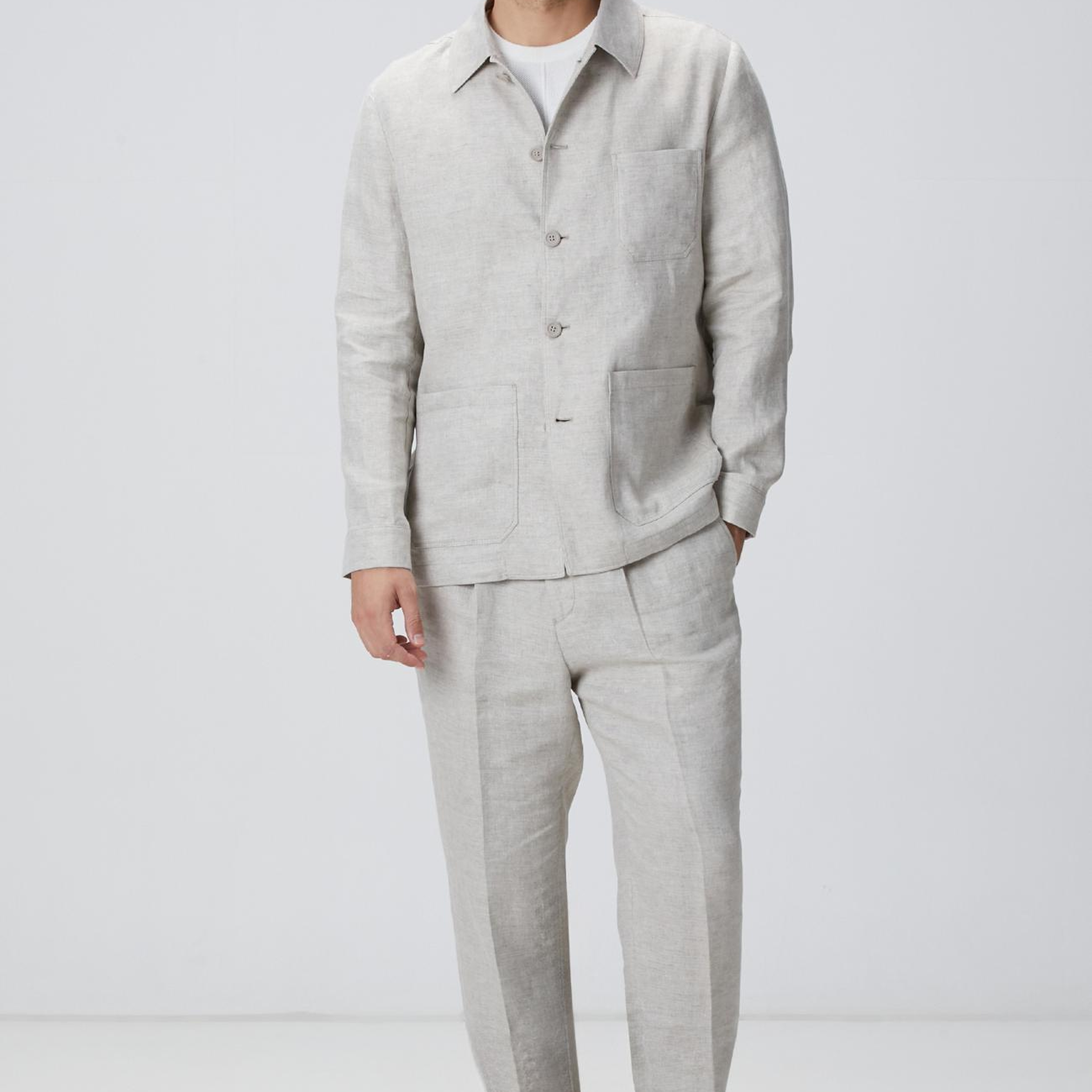Network Erkek Bej Keten Comfort Fit Pantolon