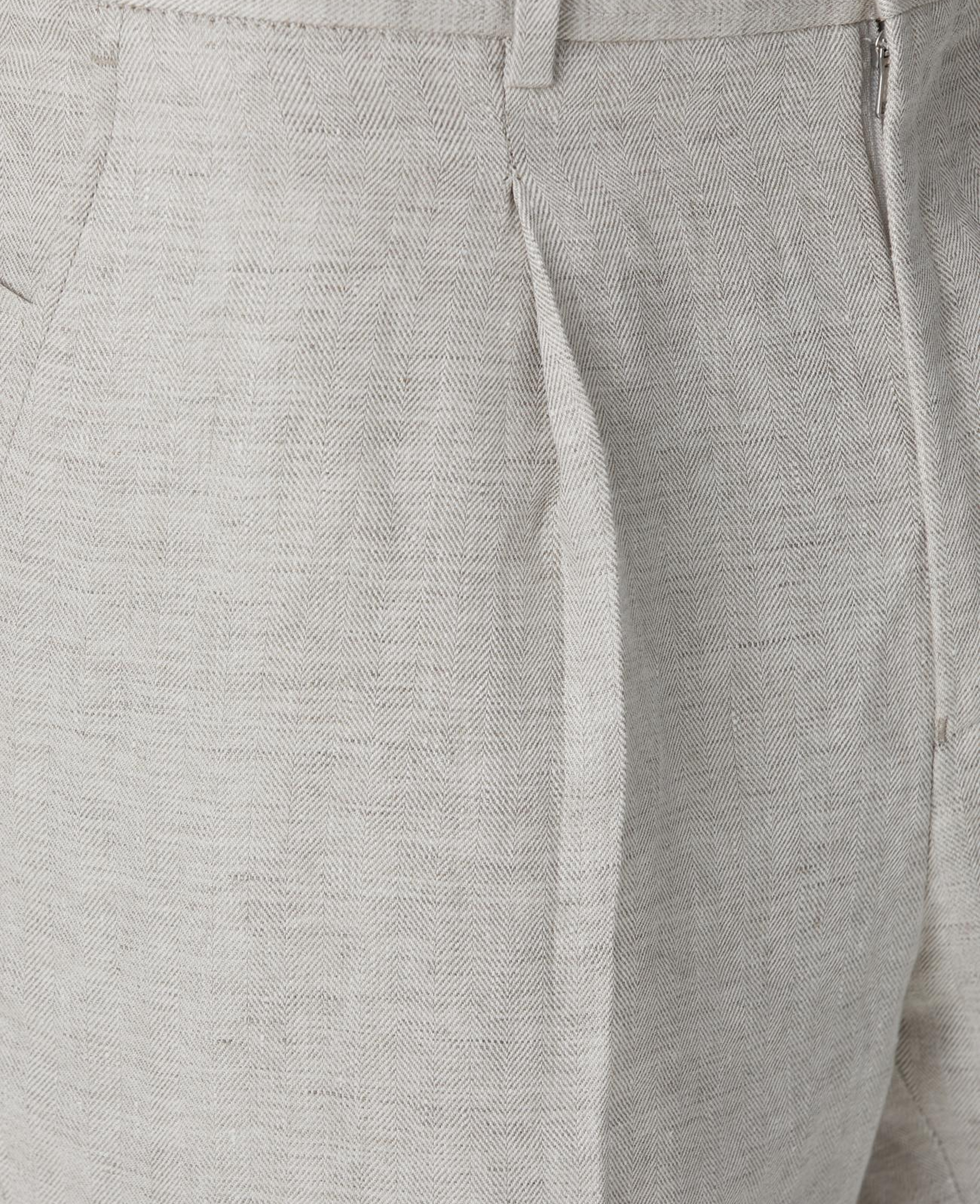 Network Erkek Bej Keten Comfort Fit Pantolon